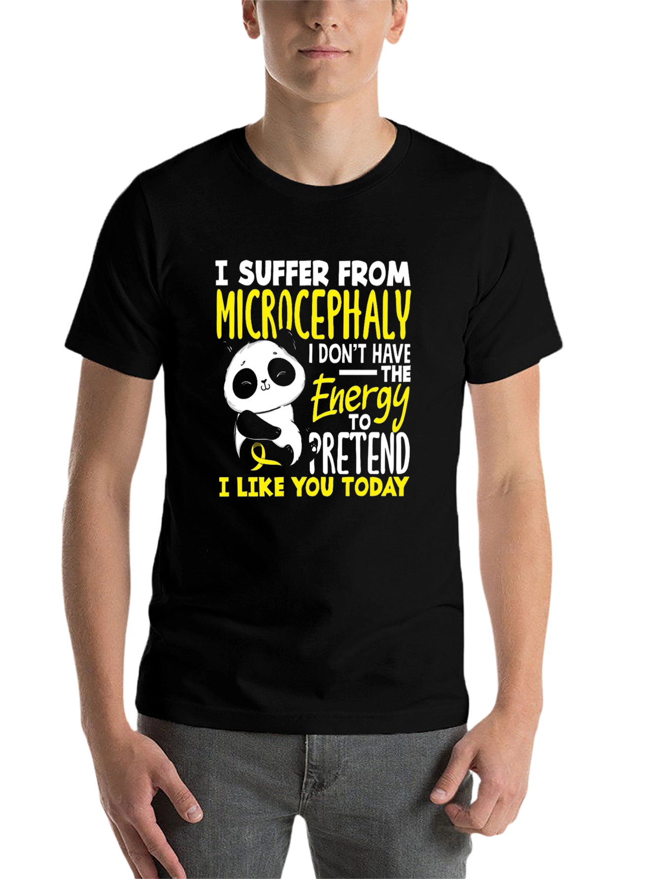 Black Microcephaly Panda T-Shirt - Energy to Pretend view 7