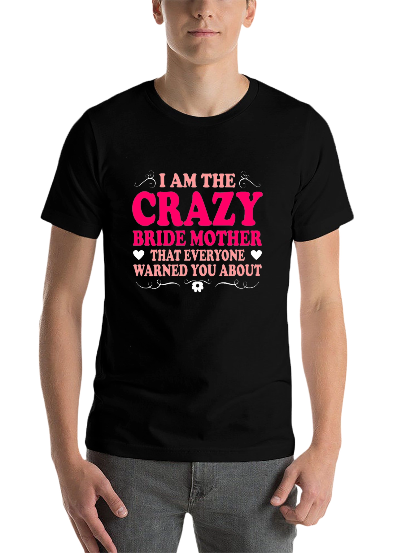 Black Crazy Bride Mother Tee view 7