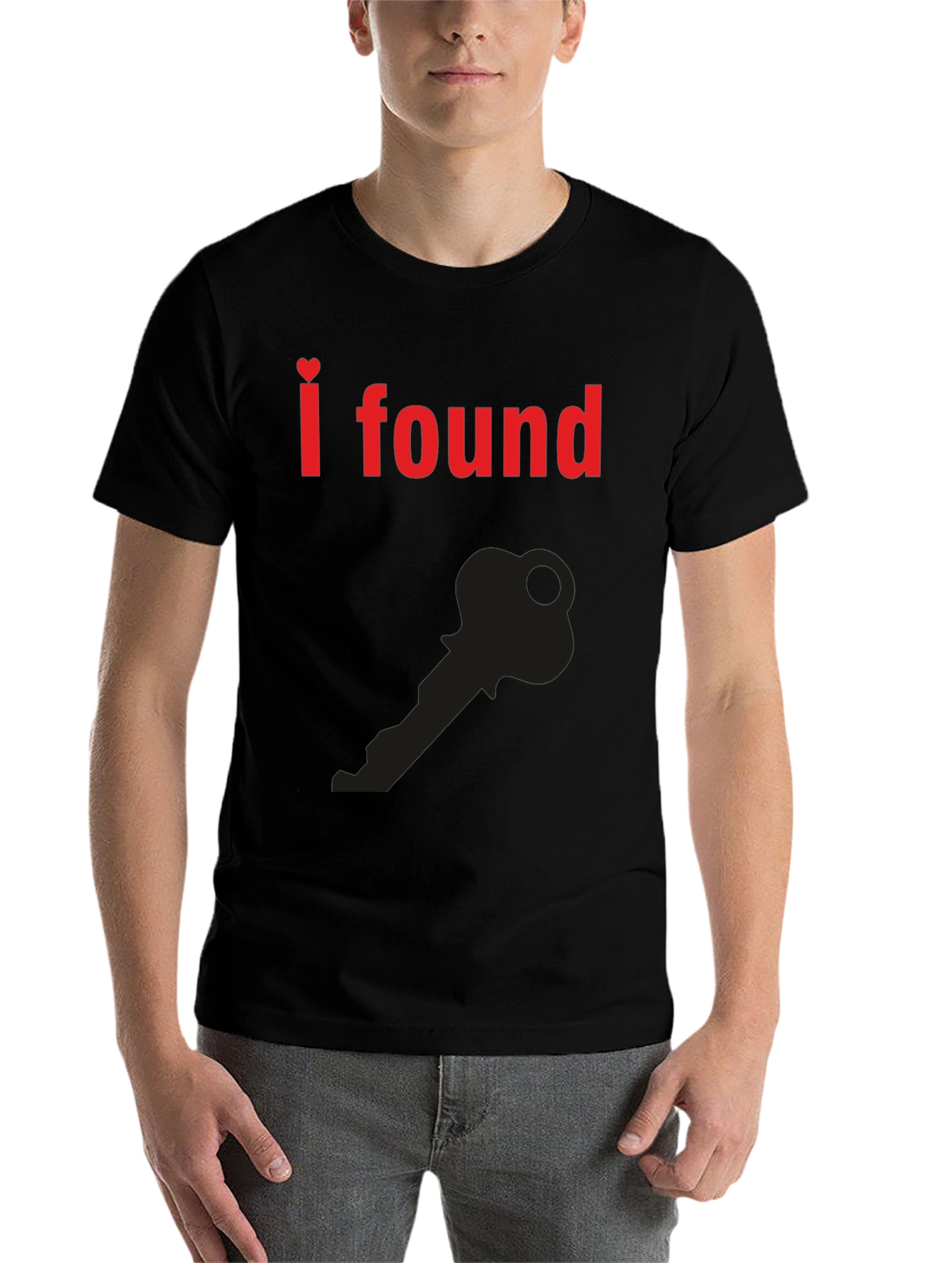 Black I Found the Key T-Shirt - Heart Graphic view 7