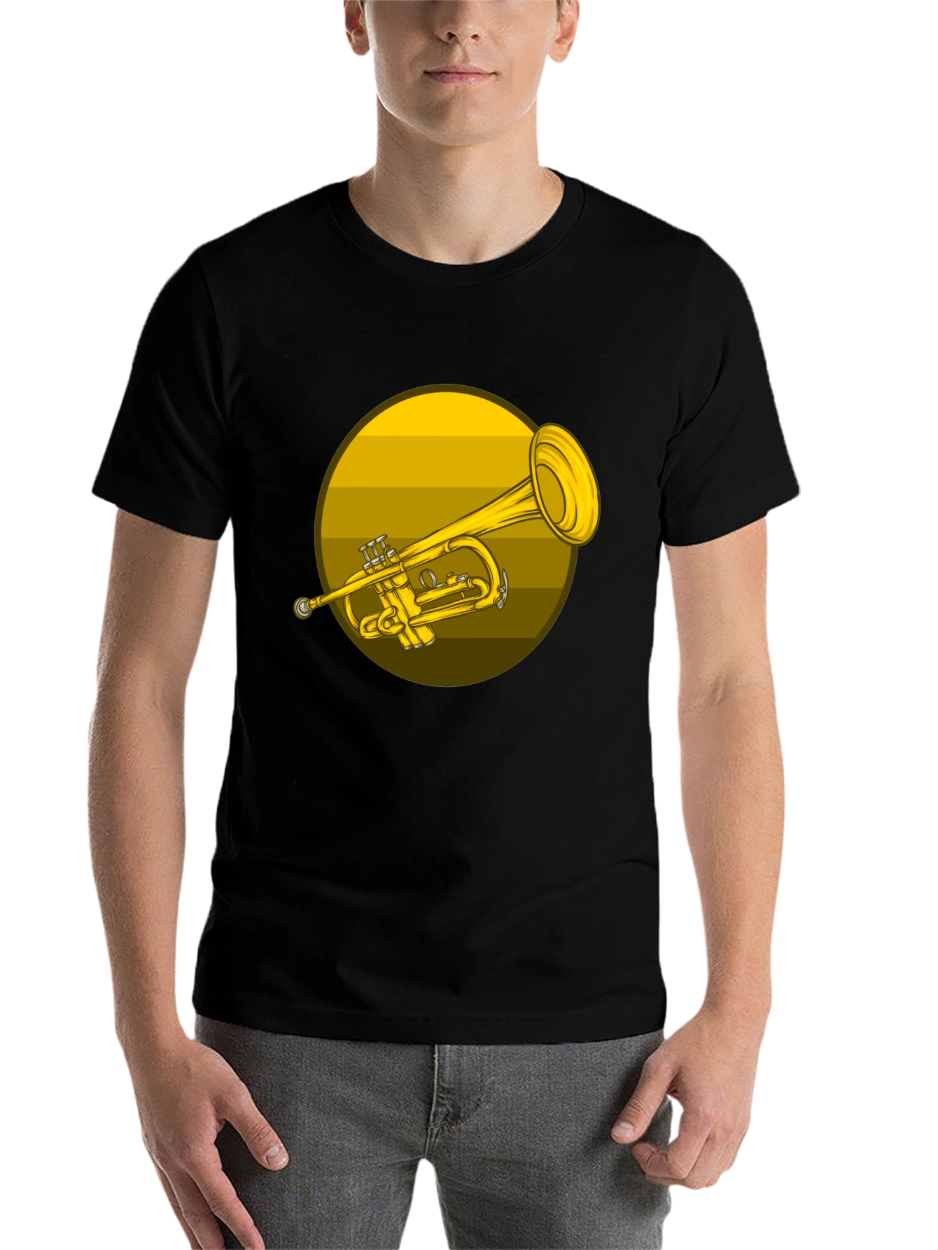 Black Trumpet Graphic T-Shirt - Music Lover Tee view 7