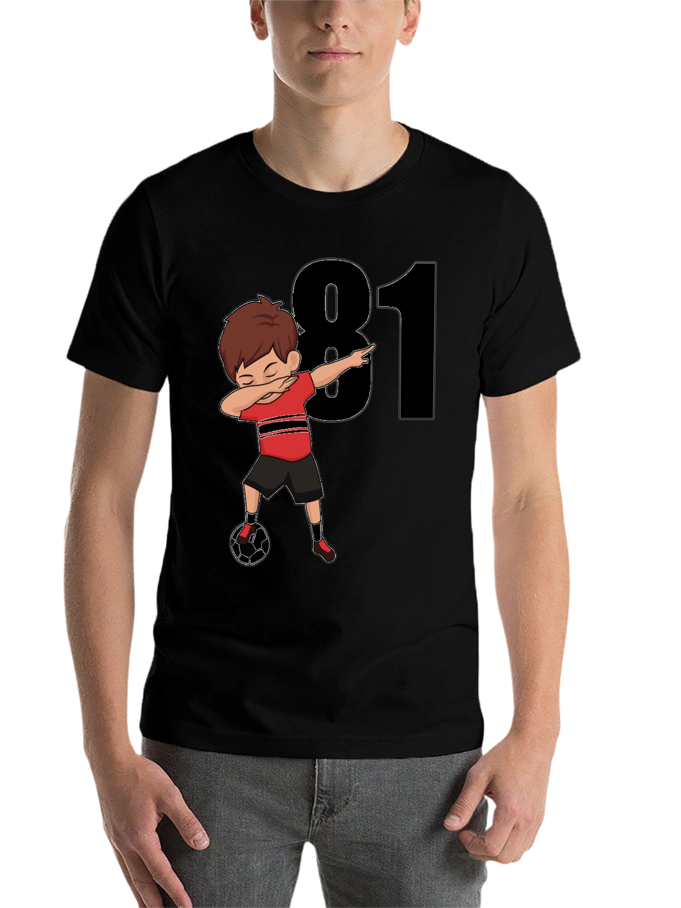 81st Birthday Soccer Dabbing Boy T-Shirt - 7