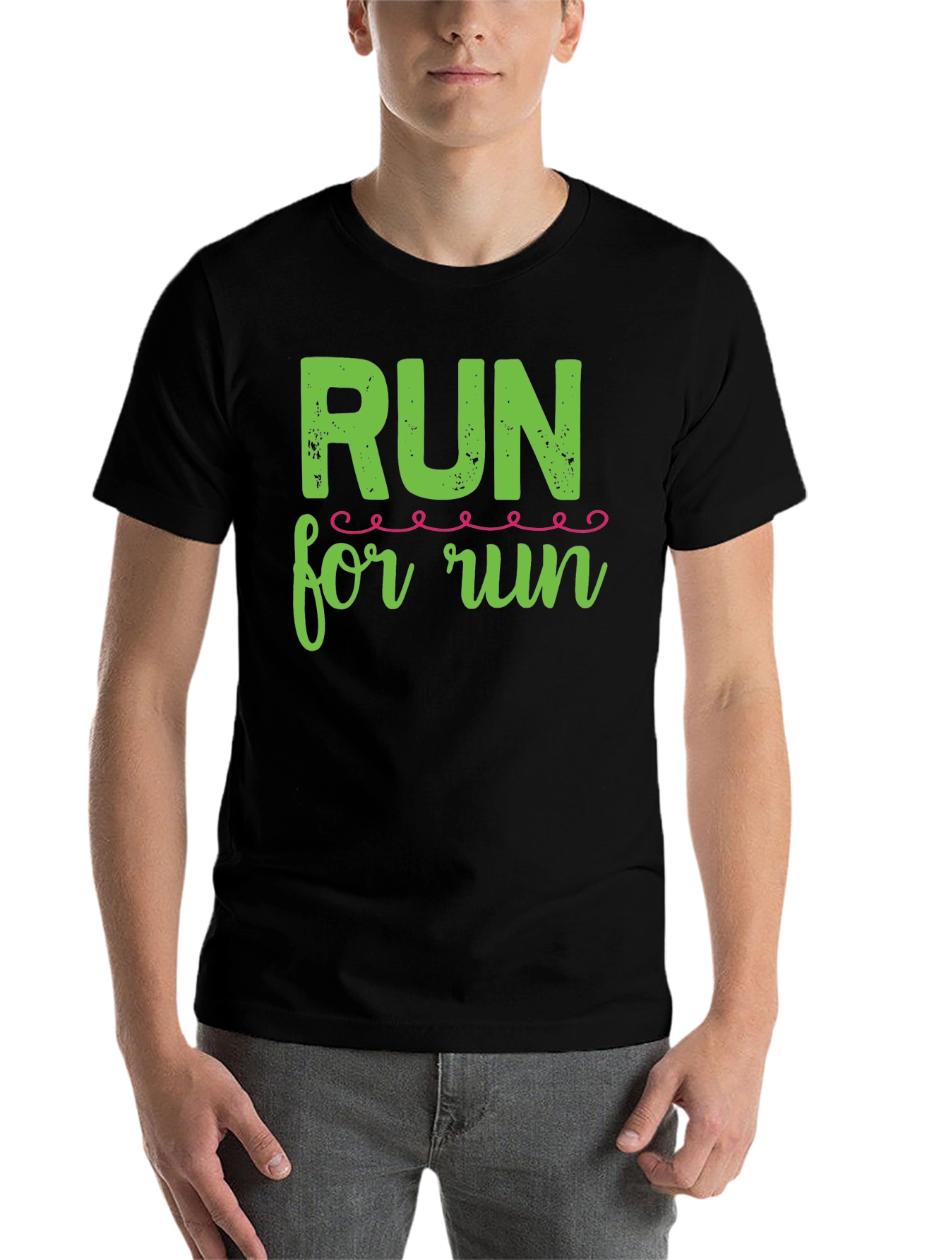 Black Run for Run Graphic Tee - Black Cotton Shirt view 7