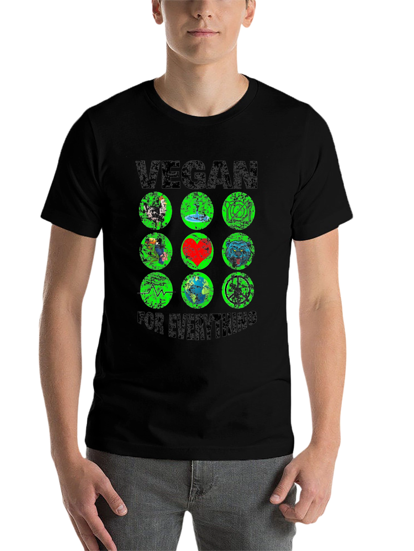 Black Vegan For Everything T-Shirt view 7