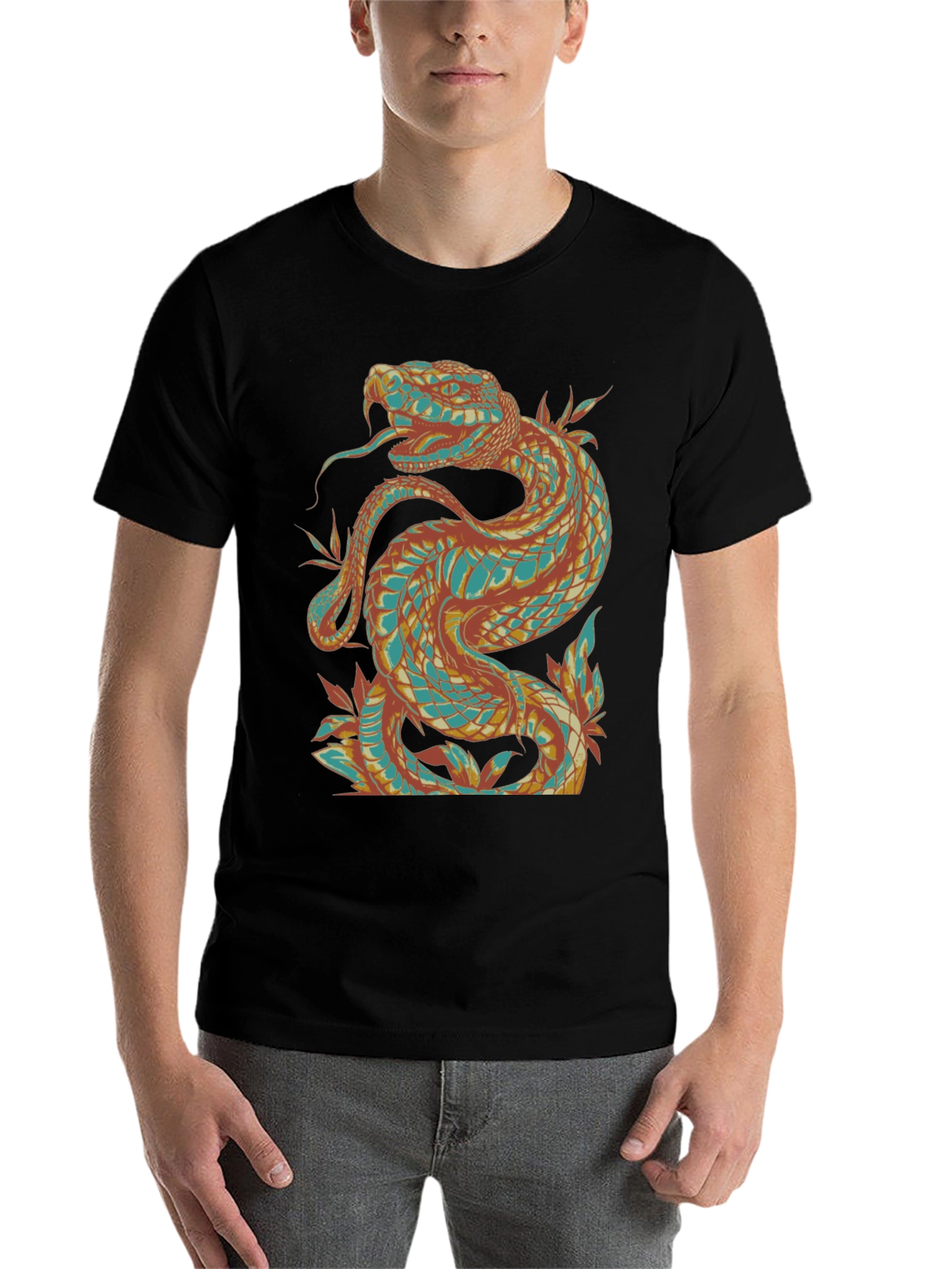 Black Snake Graphic Tee - Cool & Unique Design view 7