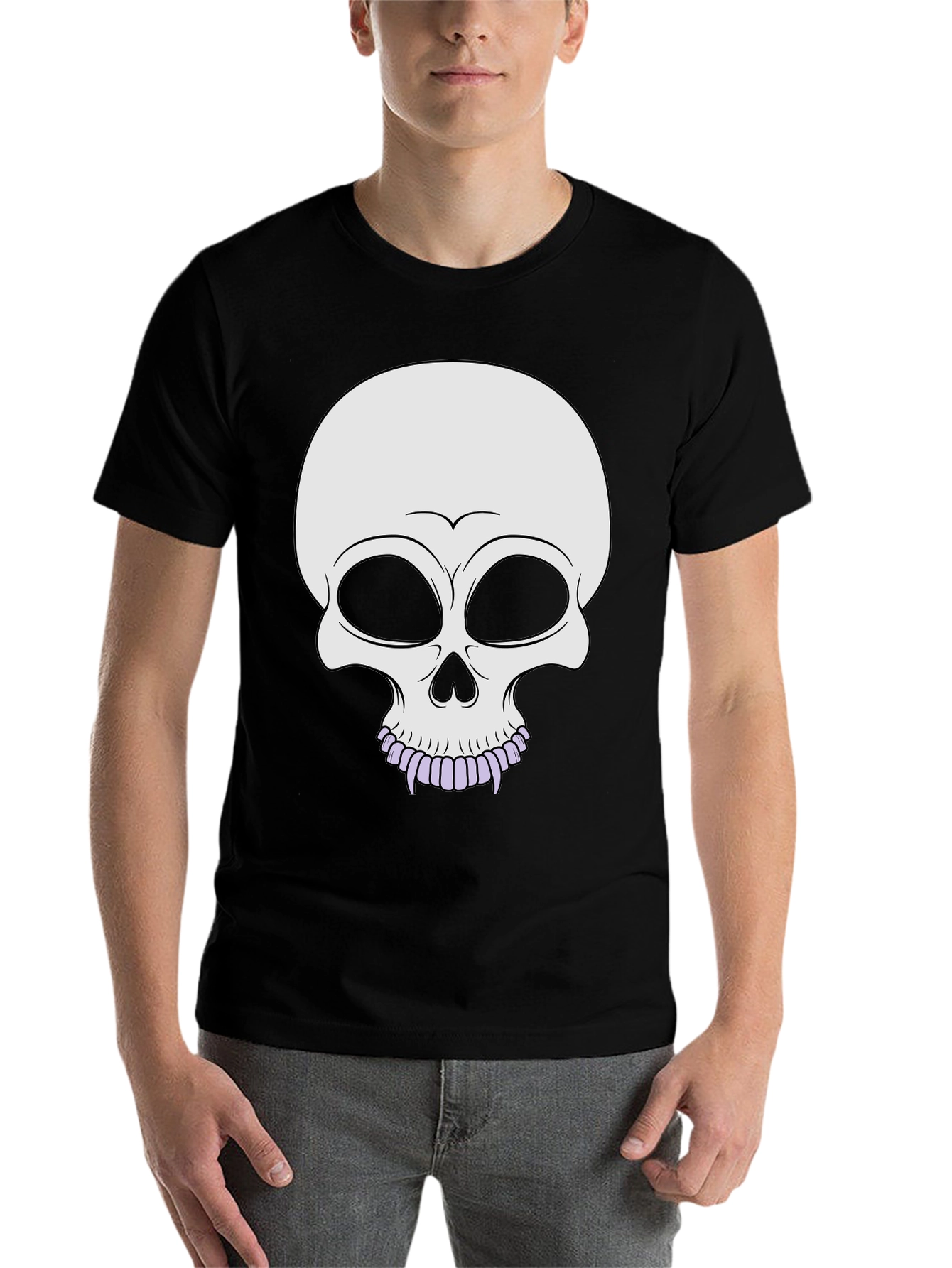 Black Skull Graphic Tee - Stylish Halloween Apparel view 7