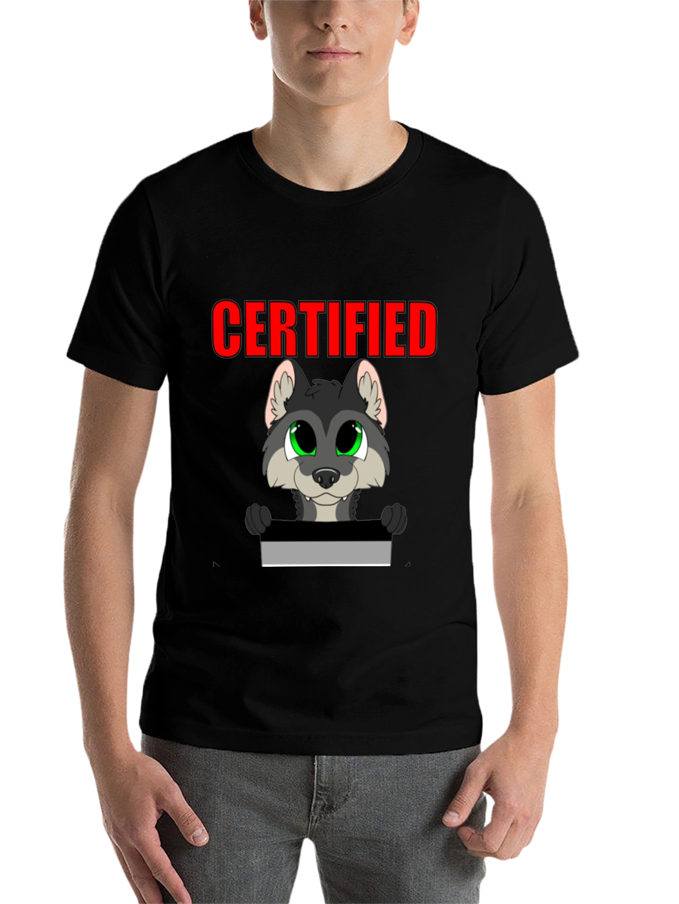 Black Certified Wolf Graphic T-Shirt - Black view 7