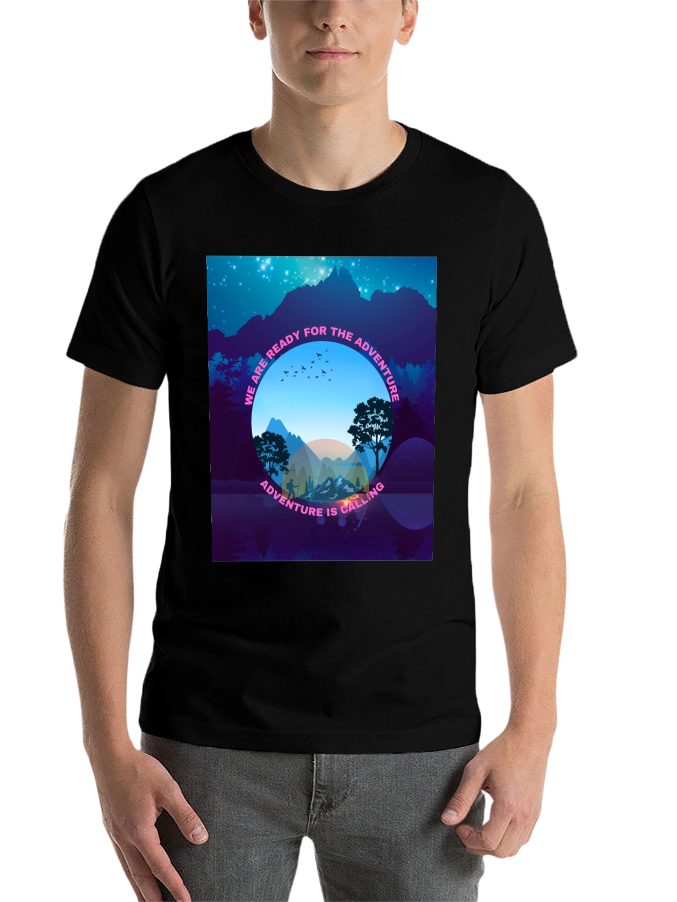 Black Adventure Calling T-Shirt - Ready for the Outdoors view 7