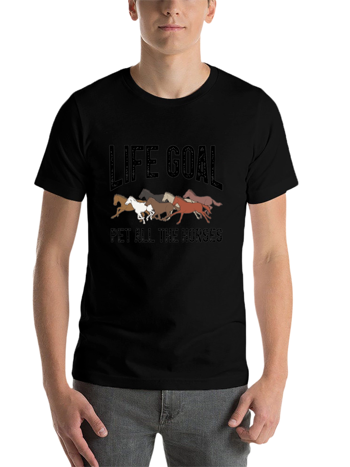 Black Life Goal Pet All The Horses Graphic T-Shirt view 7