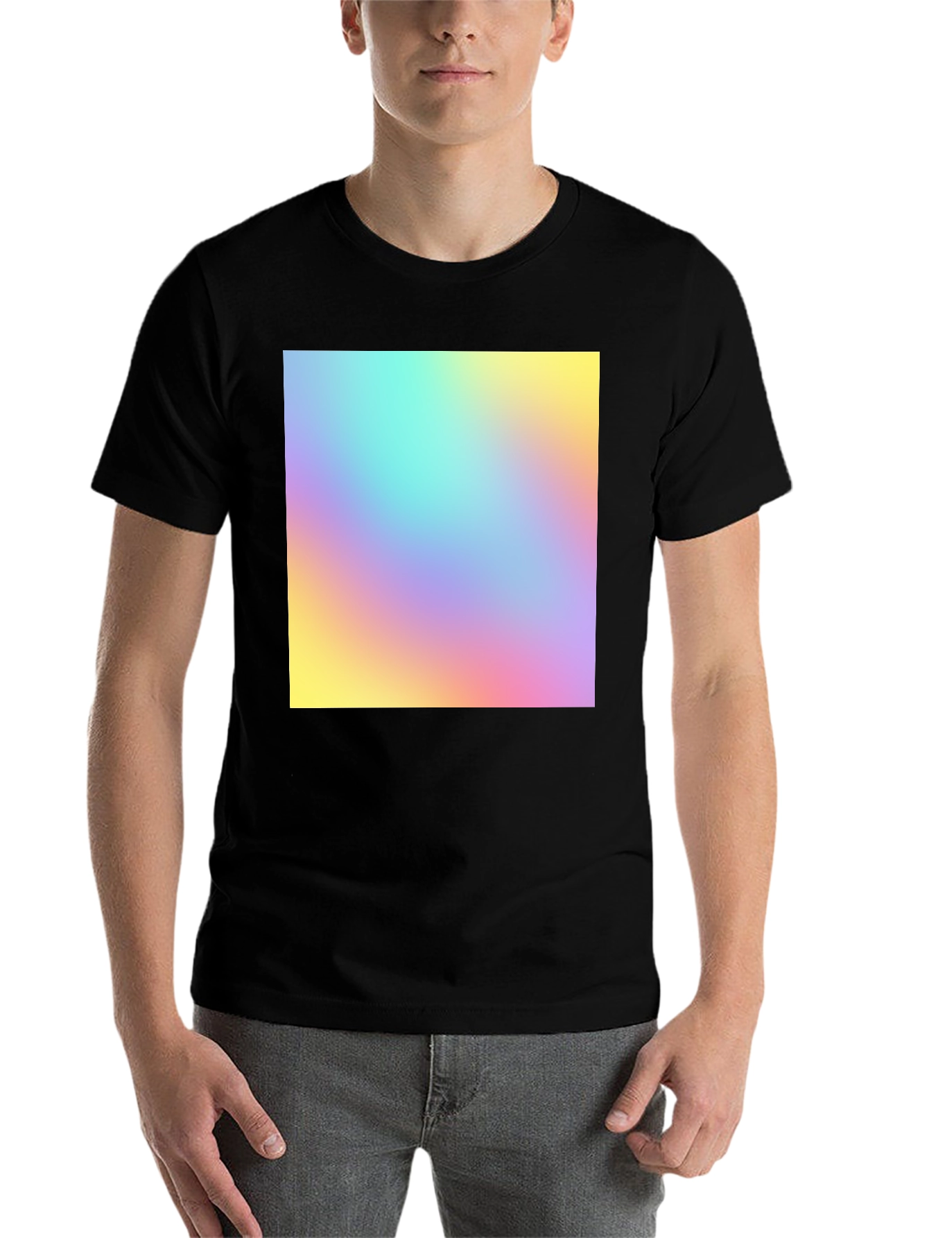 Black Vibrant Gradient T-Shirt view 7