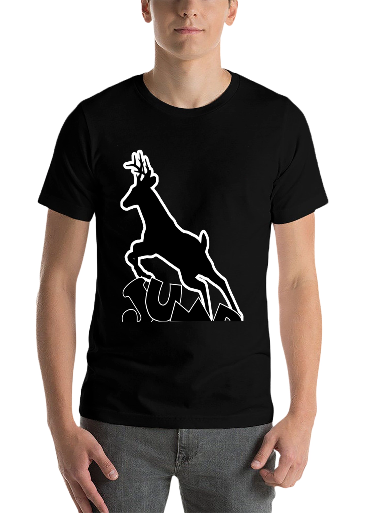 Black Deer Silhouette Graphic Tee - Black view 7