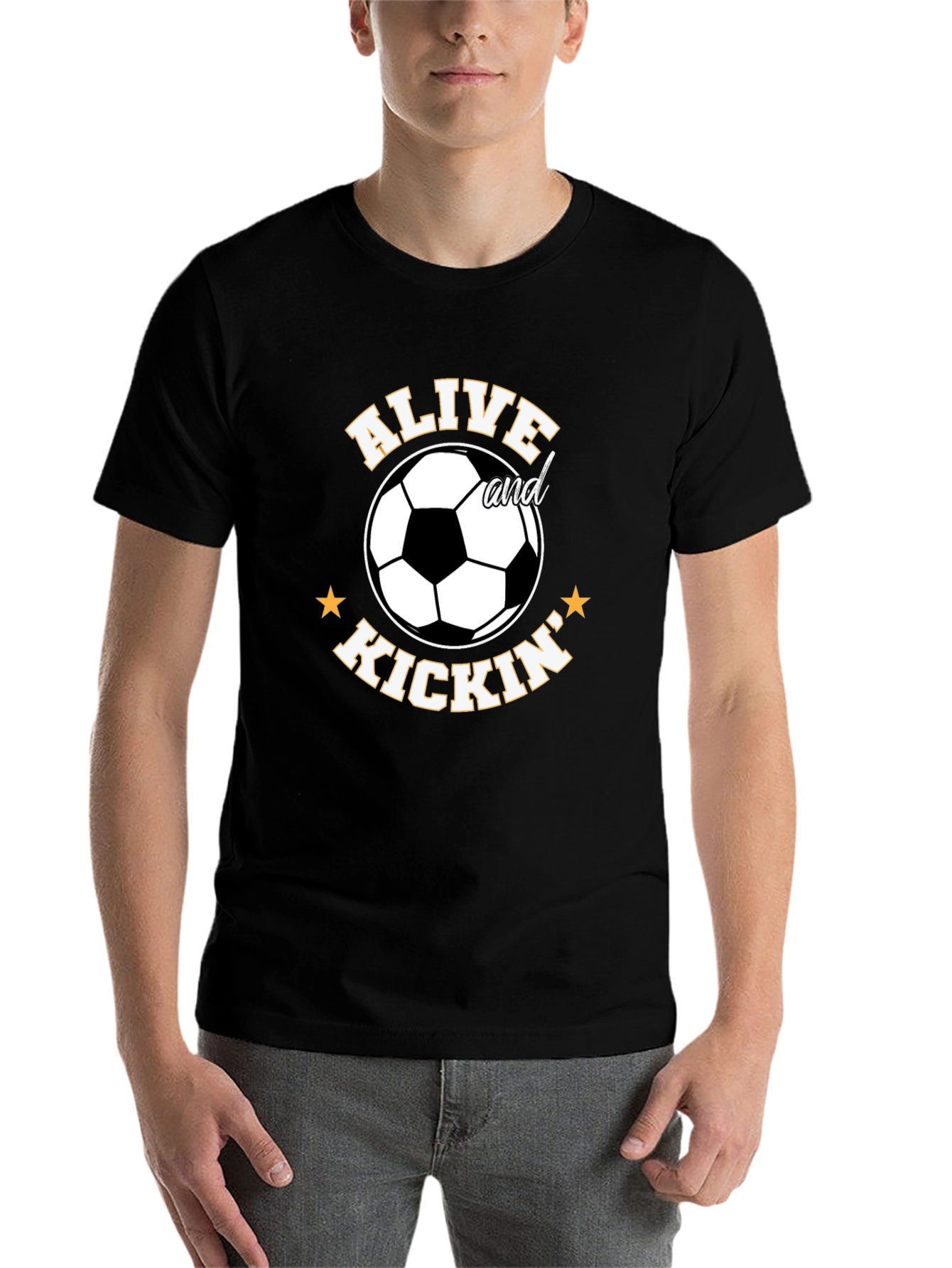 Black Alive and Kickin' Soccer T-Shirt view 7
