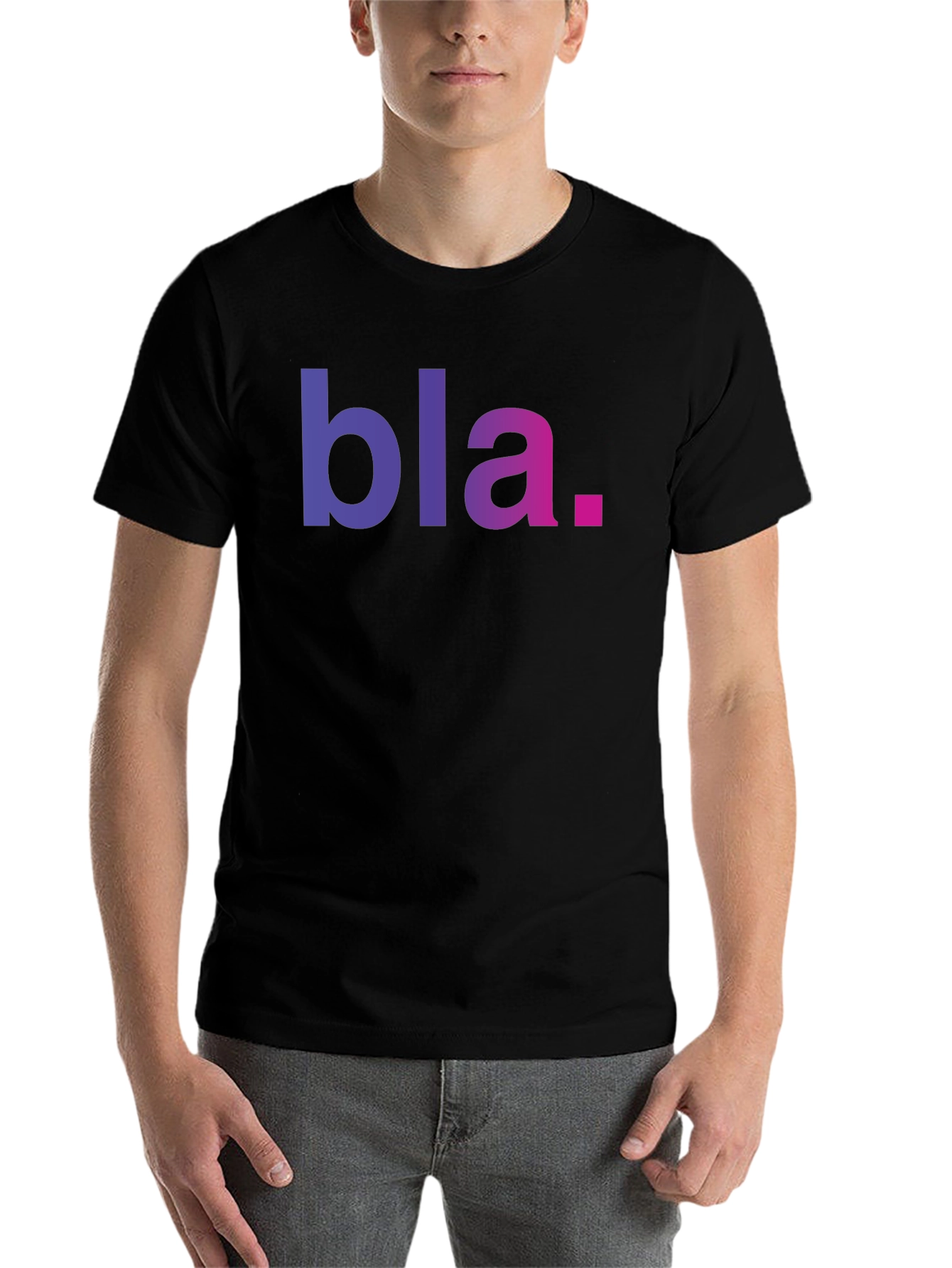 Black Bla Graphic Tee - Black Casual T-Shirt view 7