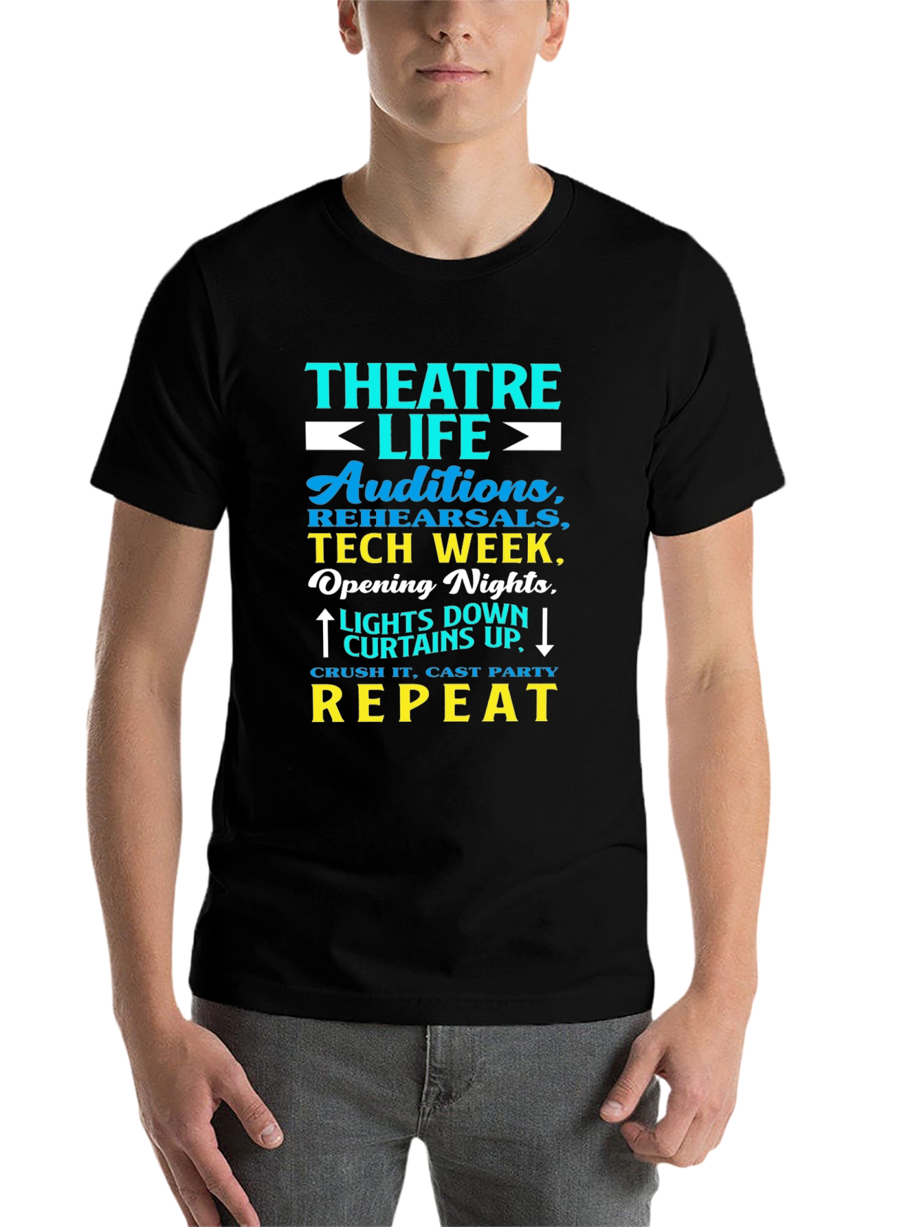 Black Theatre Life Tee: Auditions, Tech Week, Repeat! view 7