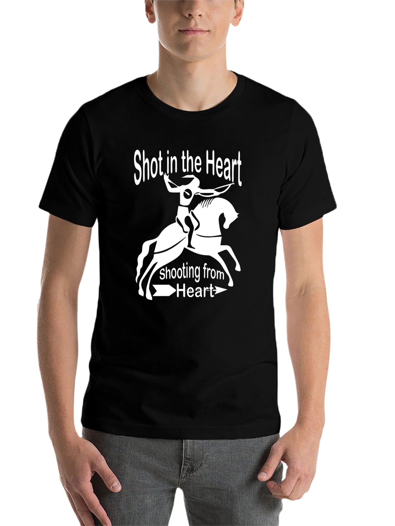 Black Shot in the Heart T-Shirt - Archer Horseback Tee view 7