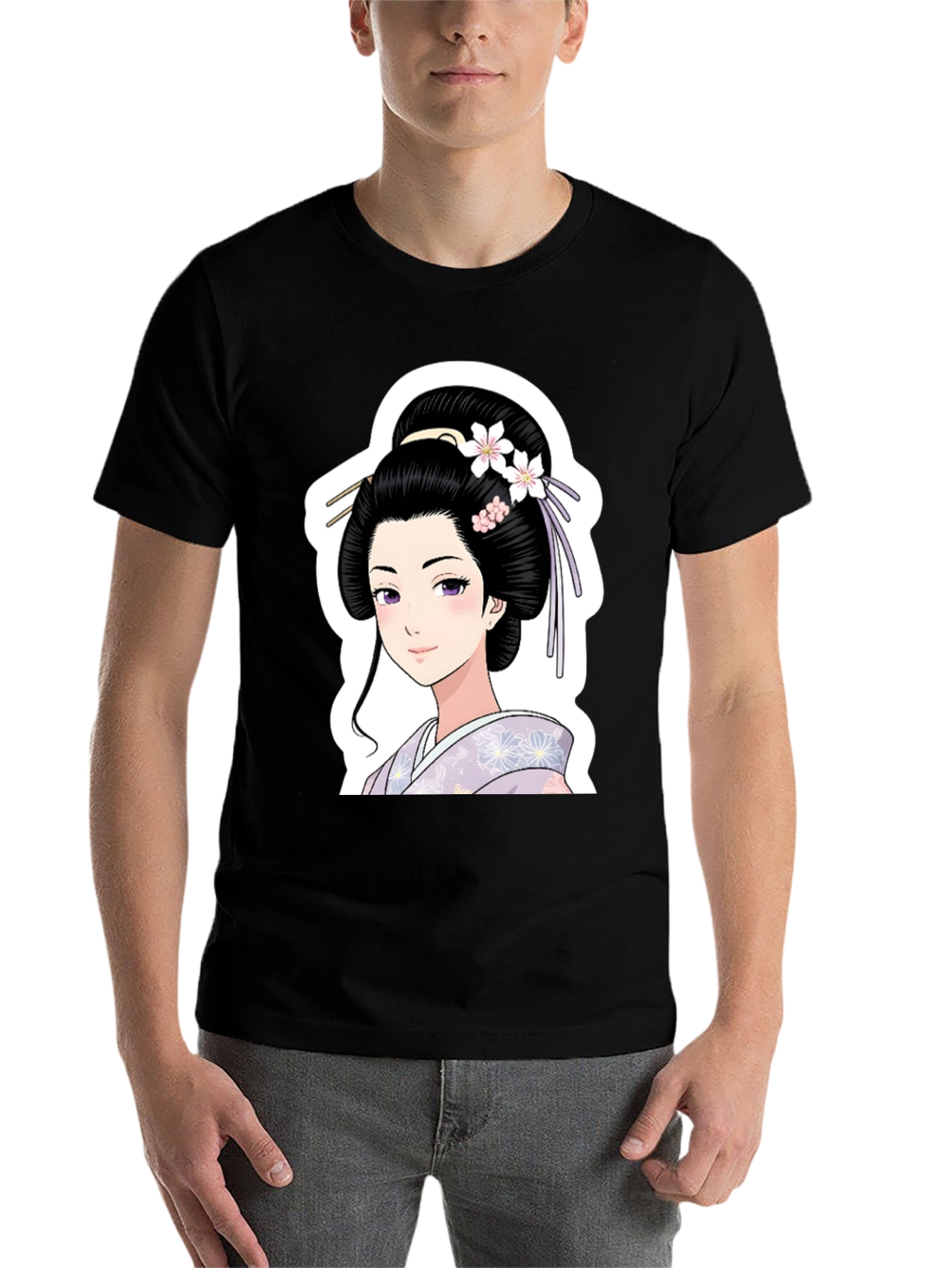 Black Geisha Graphic Black T-Shirt view 7