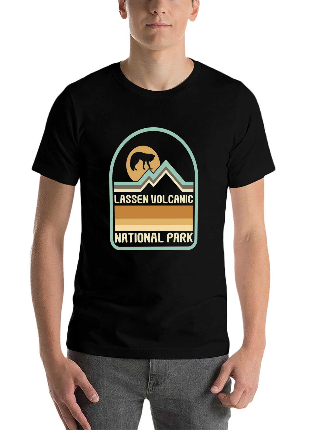 Black Lassen Volcanic National Park Black T-Shirt view 7