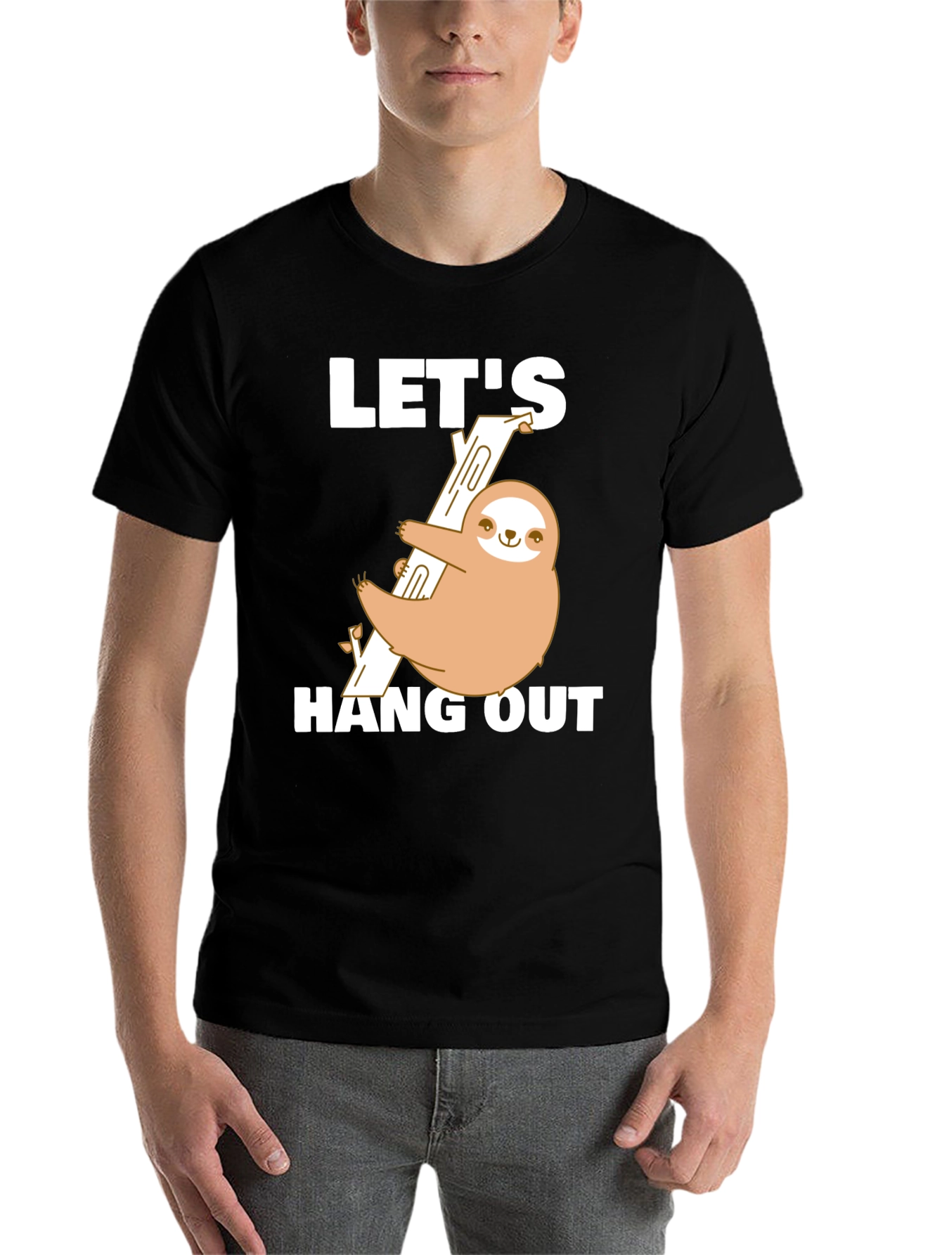 Black Sloth Hang Out T-Shirt Funny Tee view 7