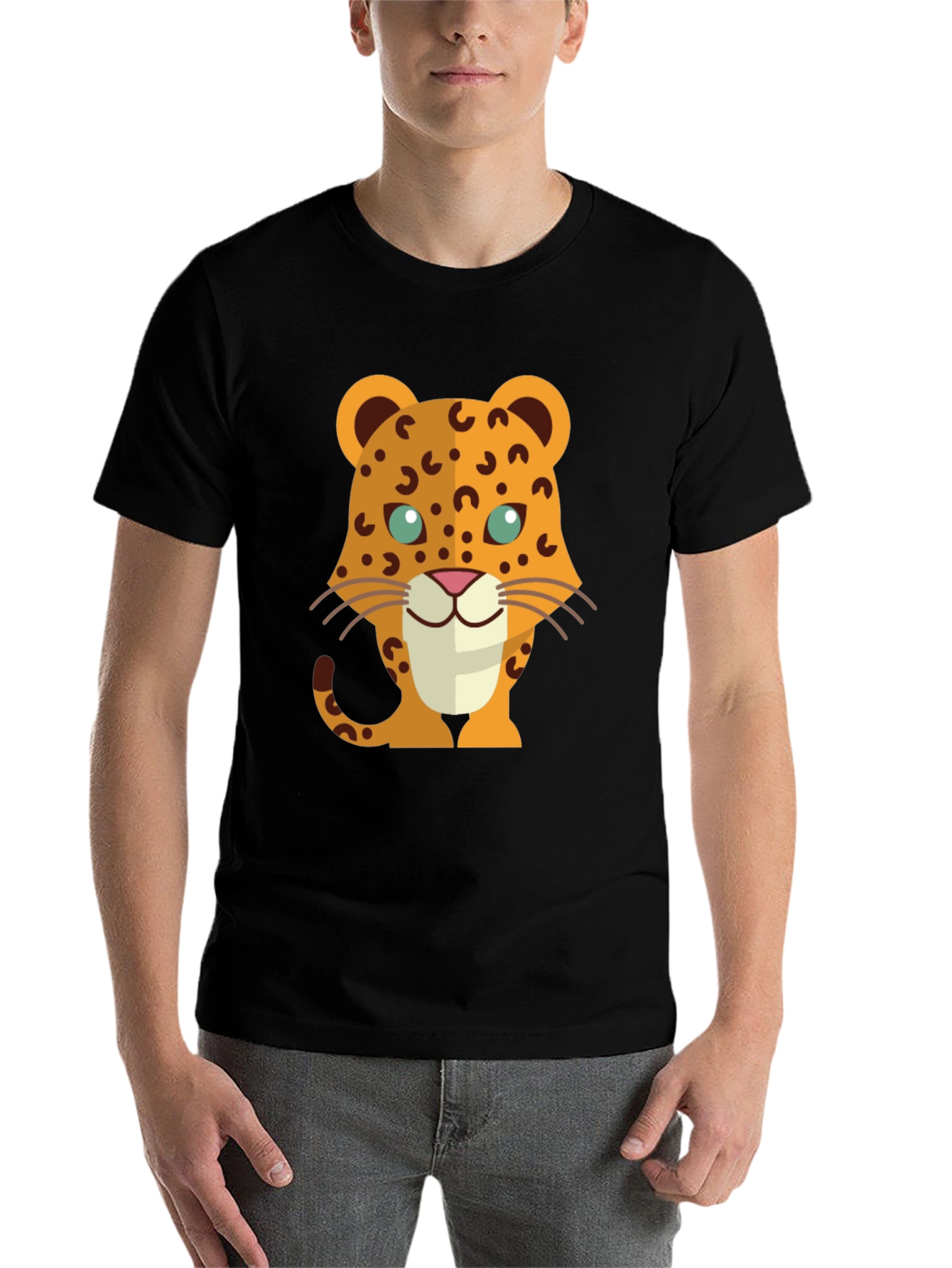 Black Leopard Graphic T-Shirt - Trendy Cartoon Design view 7