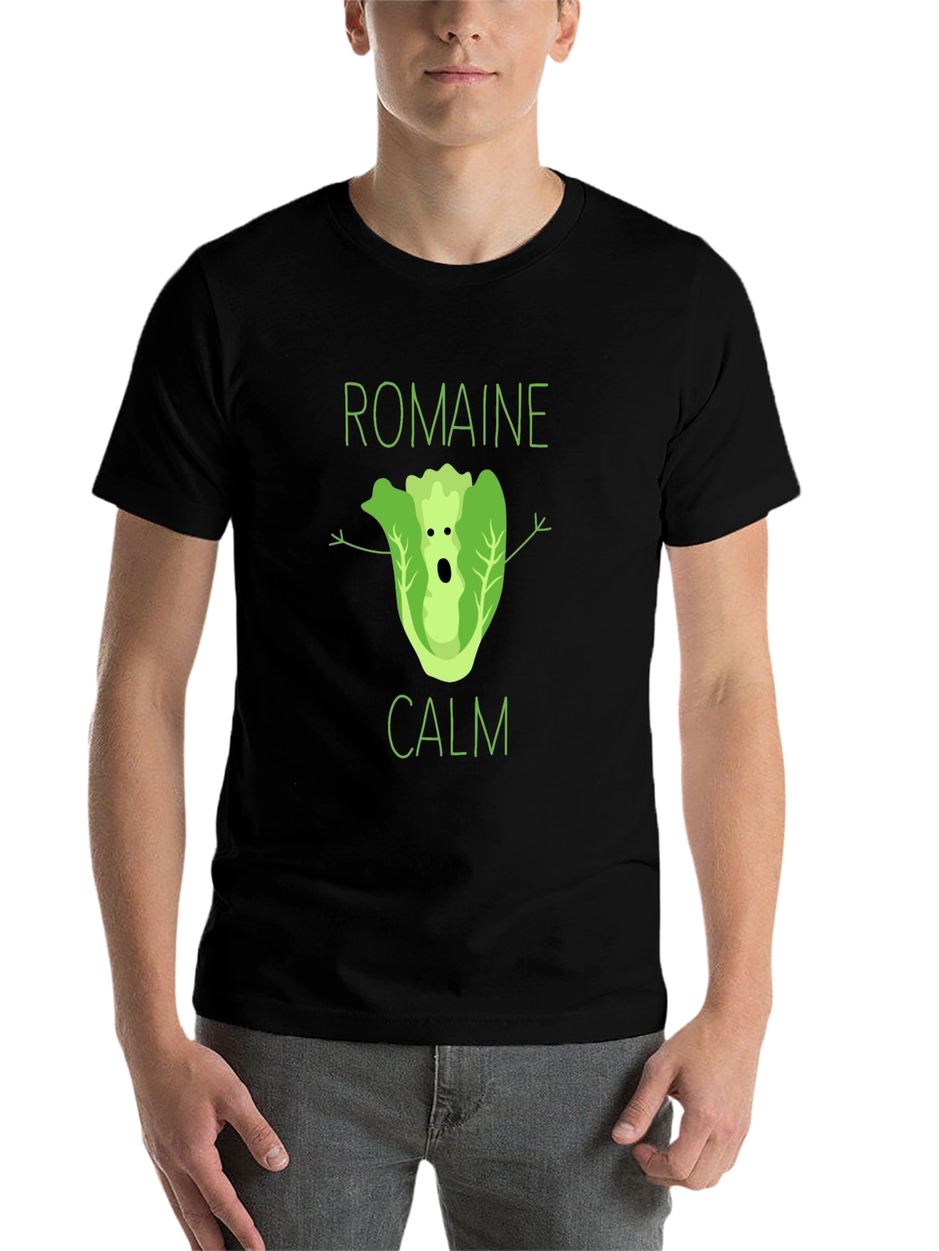 Black Romaine Calm Graphic T-Shirt - Unisex Novelty Tee view 7