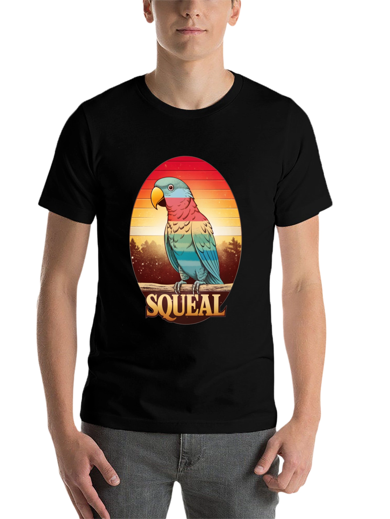 Retro Parrot Graphic Tee - Squeal Design - 7