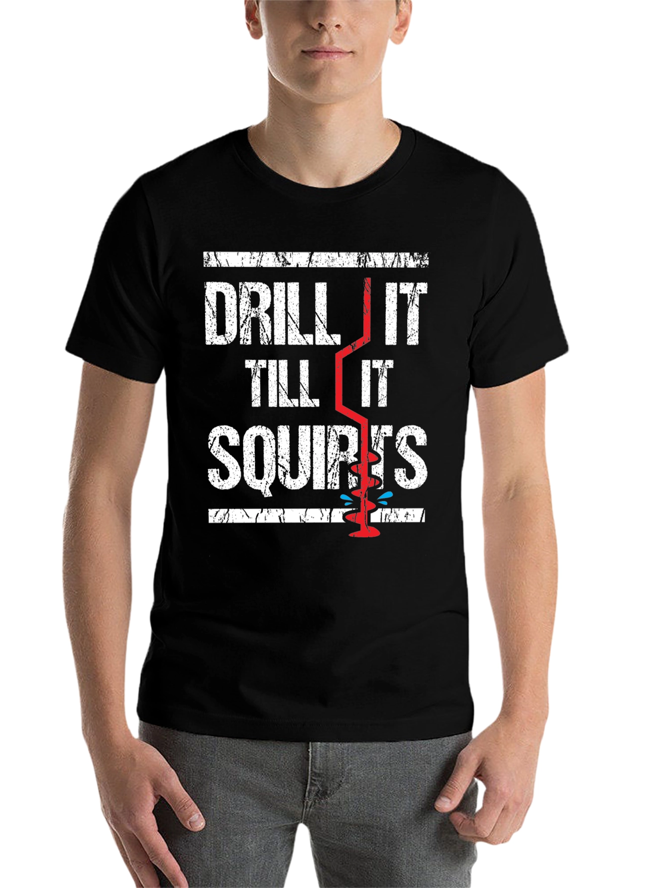 Black Drill It Till It Squirts Graphic T-Shirt view 7