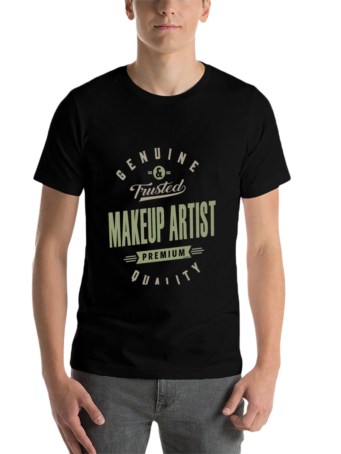 Black Genuine Trusted Makeup Artist Premium Quality T-Shirt view 7