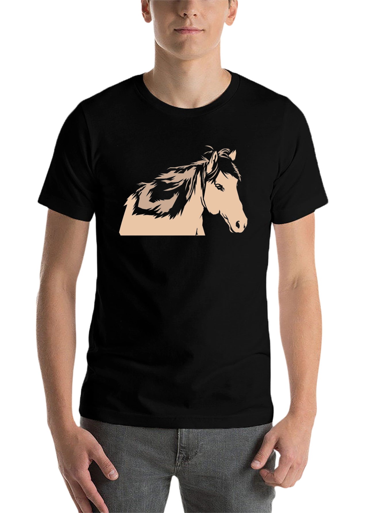 Horse Graphic Tee - Men's Short Sleeve Crewneck T-Shirt - 7