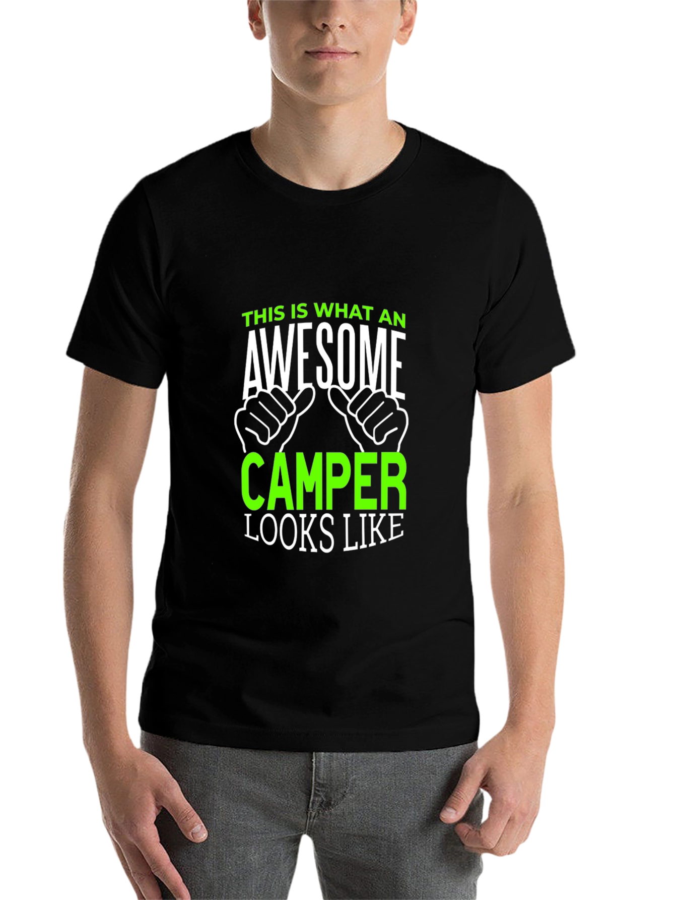 Black Awesome Camper T-Shirt - Gift for Camping Lovers view 7