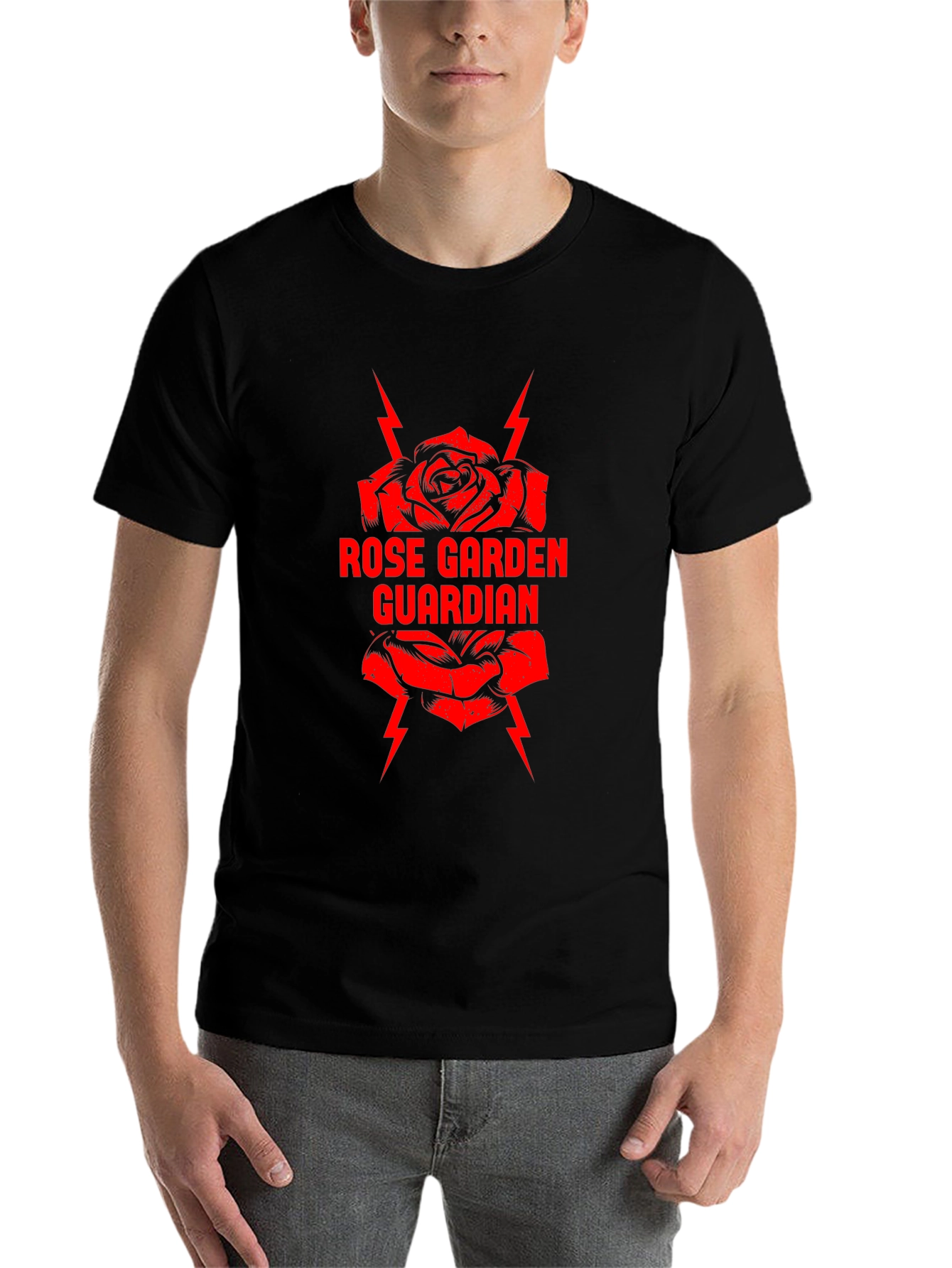 Black Rose Garden Guardian T-Shirt - Black Graphic Tee view 7