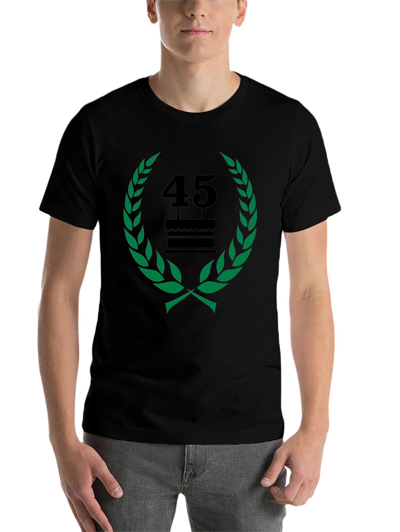 Black 45th Birthday Celebration T-Shirt - Black view 7