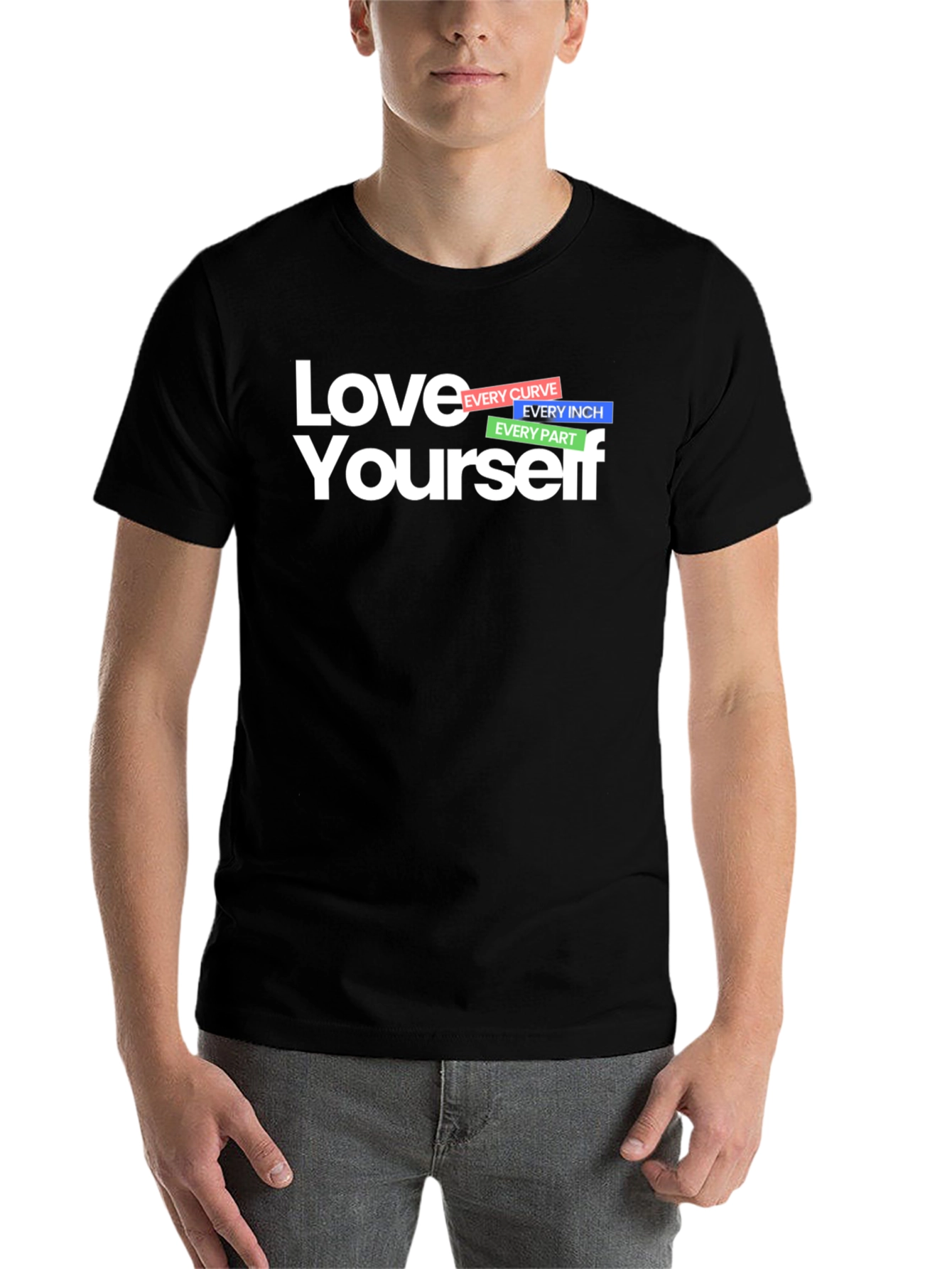Black Love Yourself Graphic T-Shirt - Black view 7