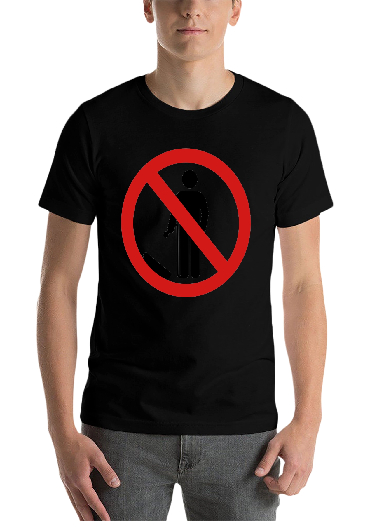 Black No Smoking Graphic Tee - Black Cotton T-Shirt view 7