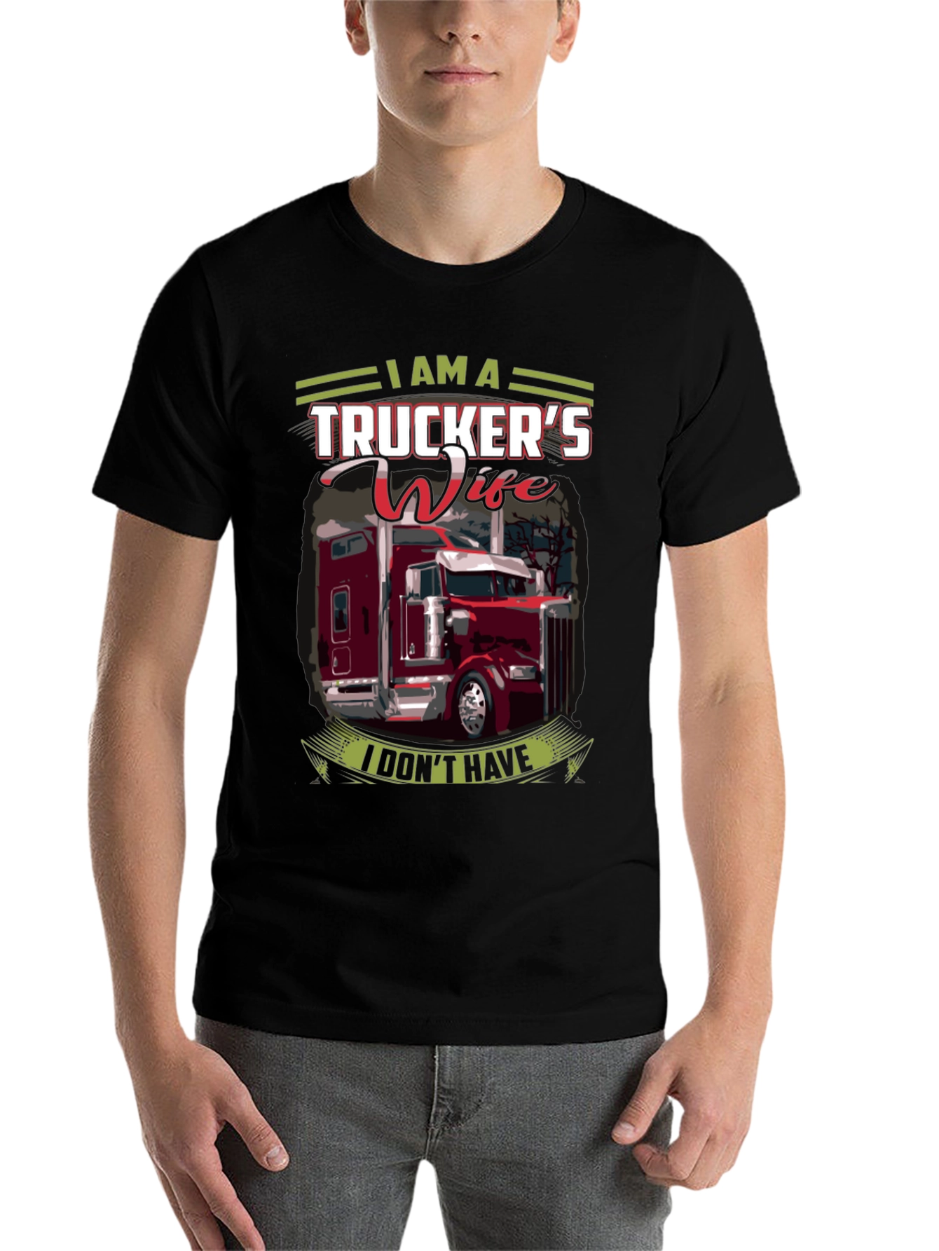 Black Trucker's Wife Graphic T-Shirt view 7