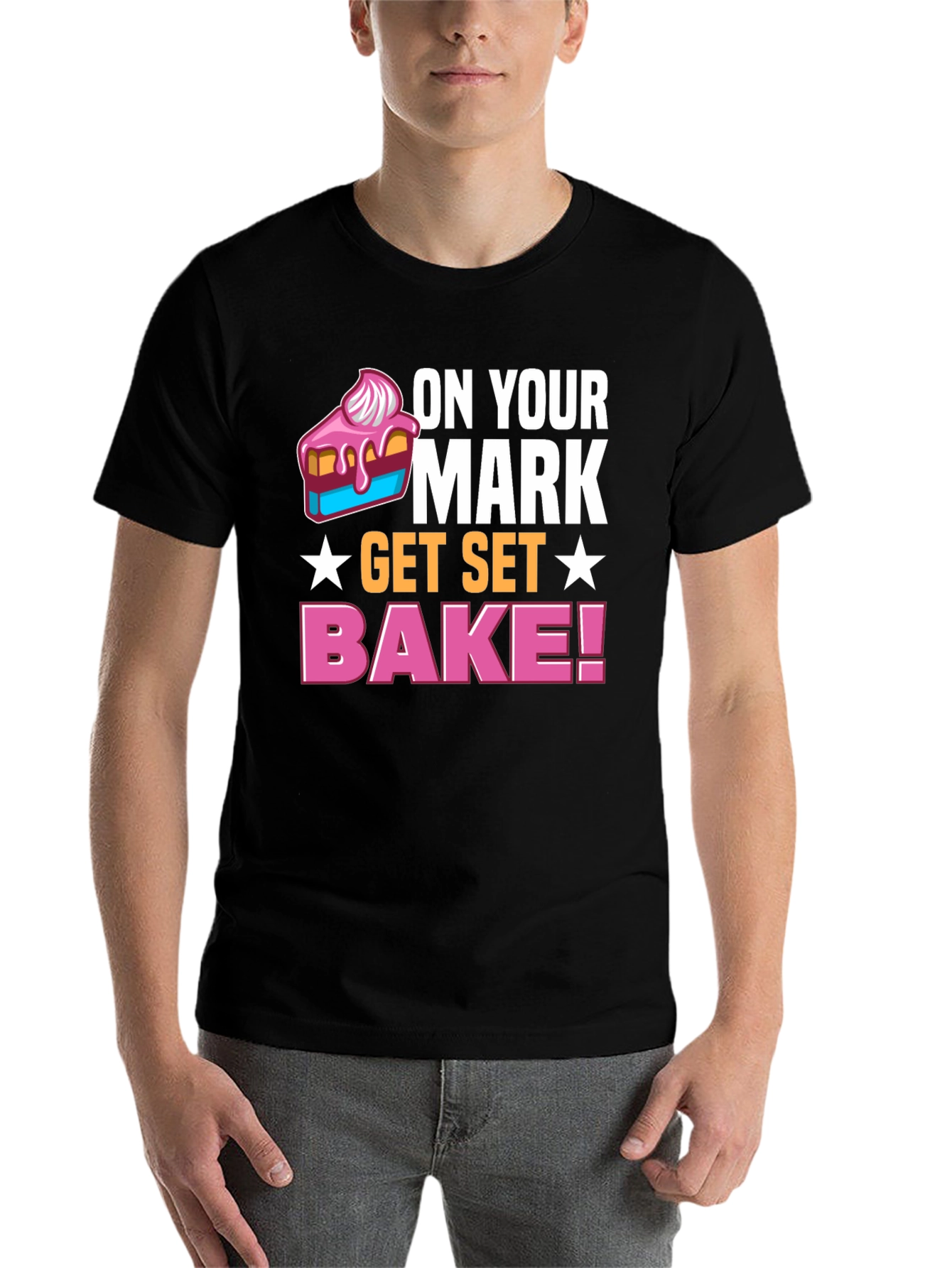 Black On Your Mark Get Set Bake! T-Shirt view 7