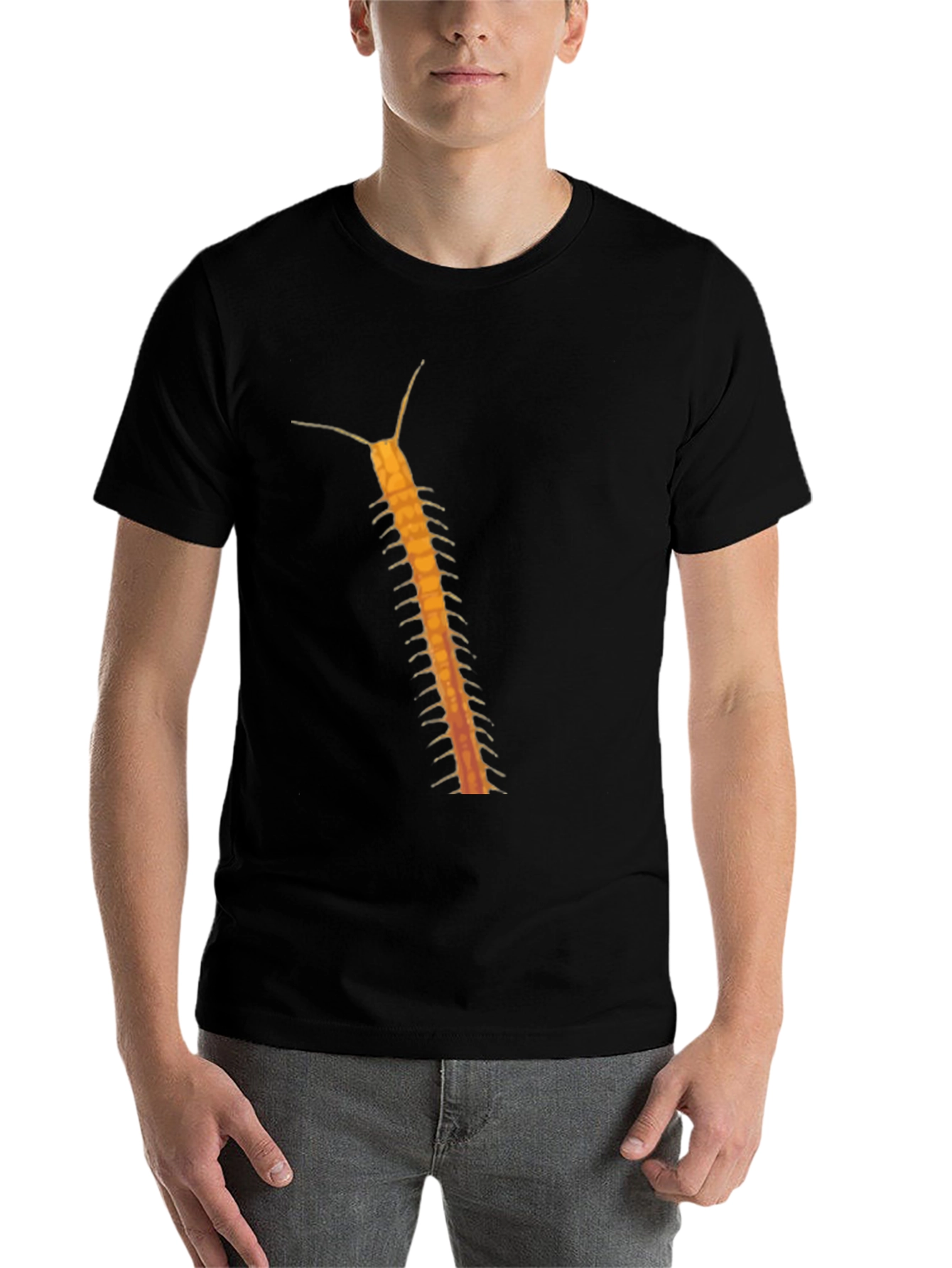 Black Centipede Graphic Tee - Black Cotton T-Shirt view 7