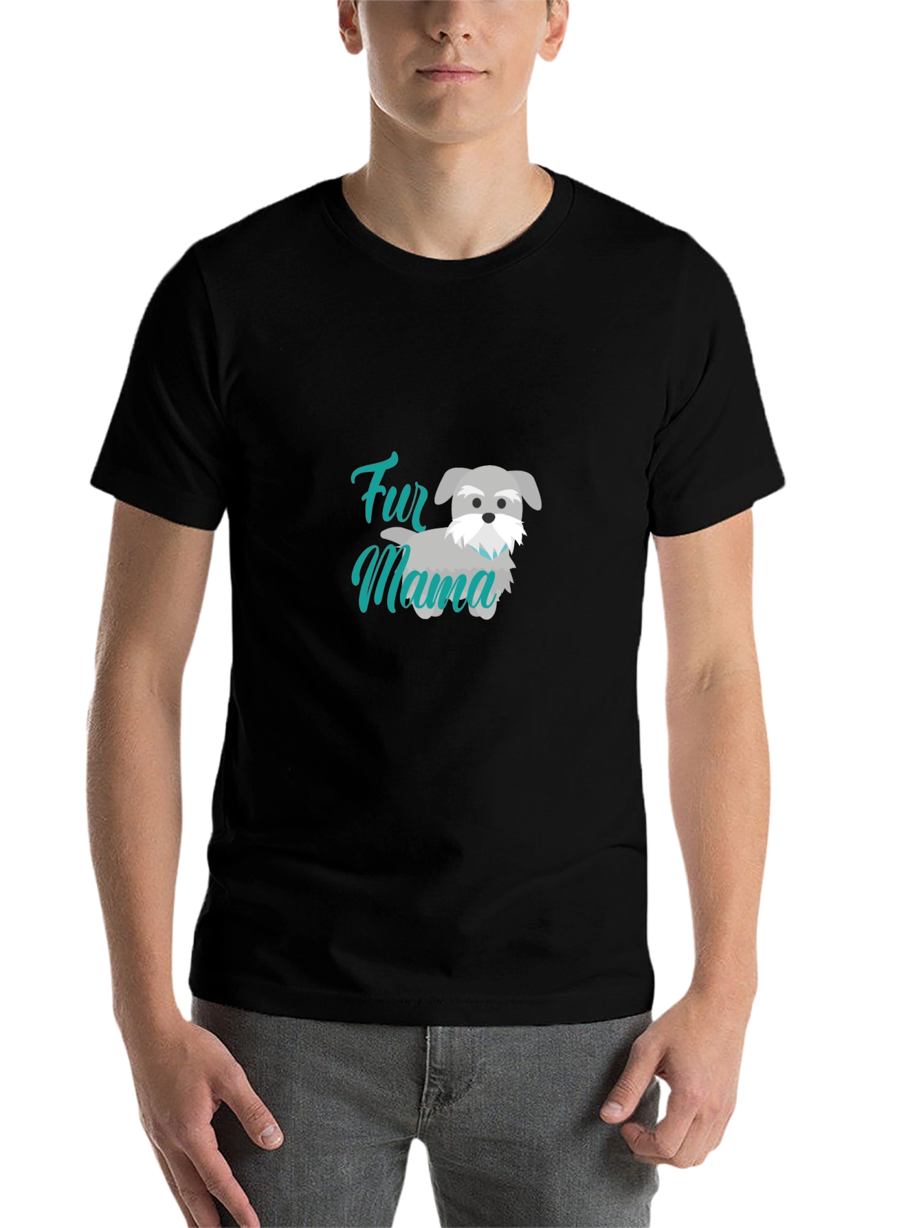 Black Fur Mama Dog Lover T-Shirt view 7