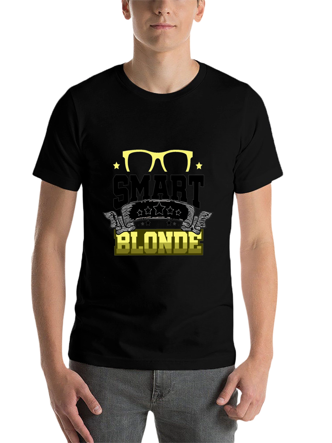 Black Smart Blonde T-Shirt Funny Graphic Tee view 7