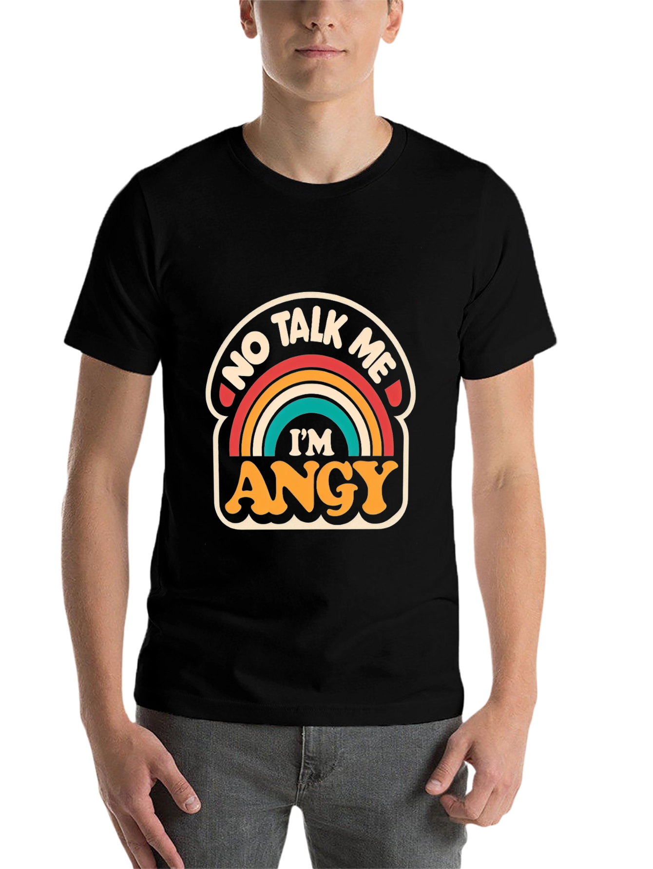 Black No Talk Me I'm ANGY T-Shirt view 7