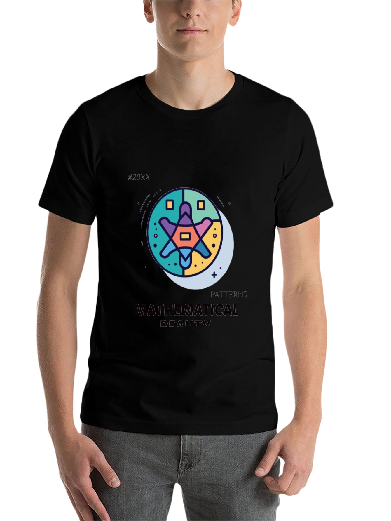 Black Mathematical Reality Graphic T-Shirt view 7
