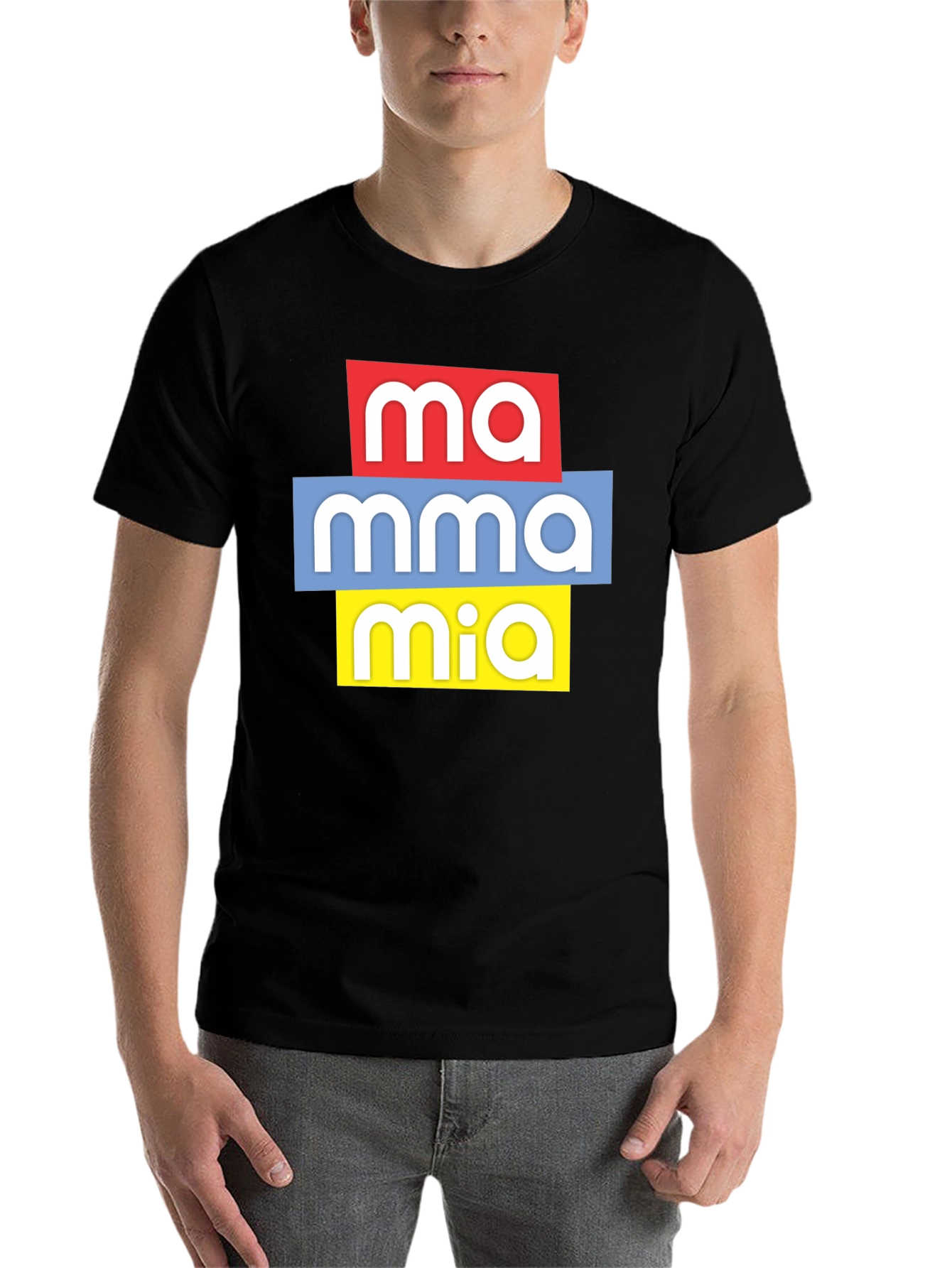 Black Mamma Mia Graphic Tee - Black Casual T-Shirt view 7