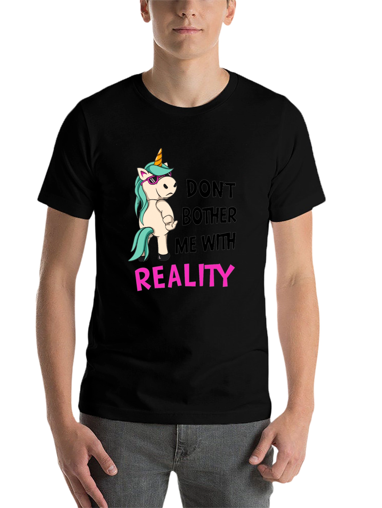 Black Don't Bother Me With Reality T-Shirt view 7