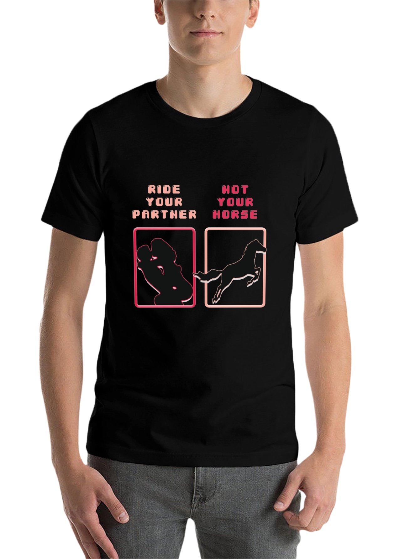 Black Ride Your Partner T-Shirt - Adult Humor Graphic Tee view 7