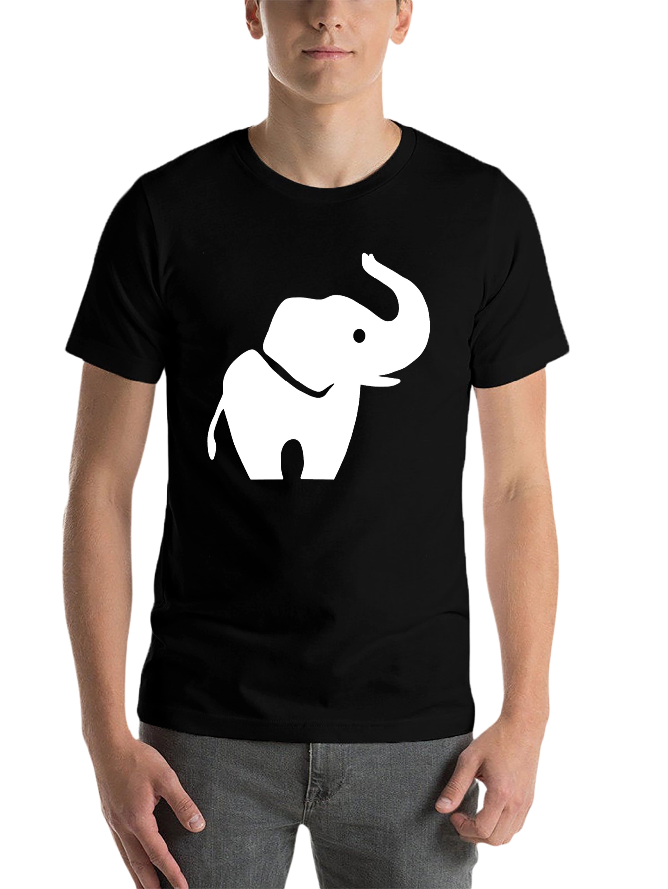 Black Elephant Graphic Tee - Black Cotton Blend view 7