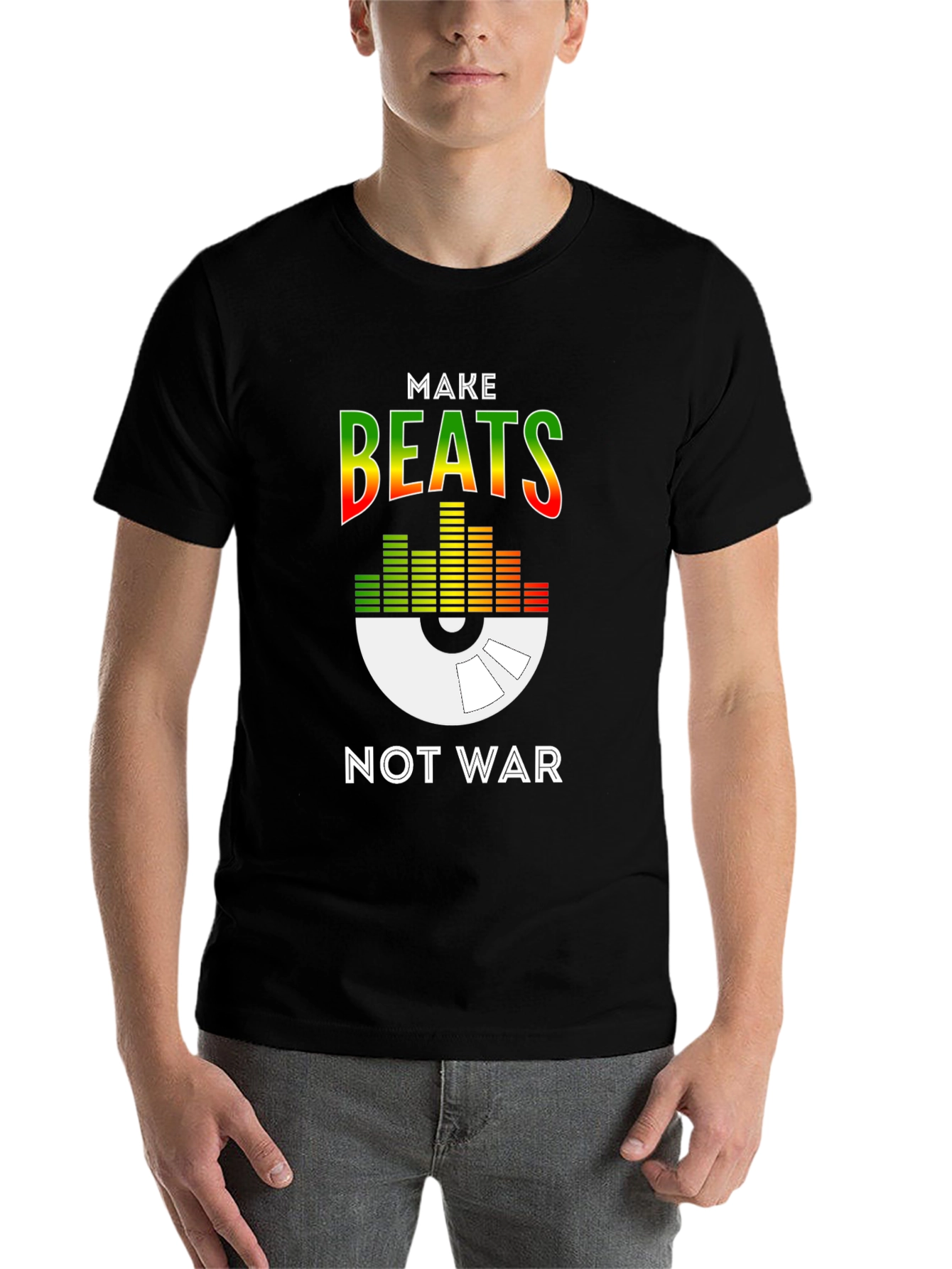 Black Make Beats Not War Graphic Tee - Unisex view 7