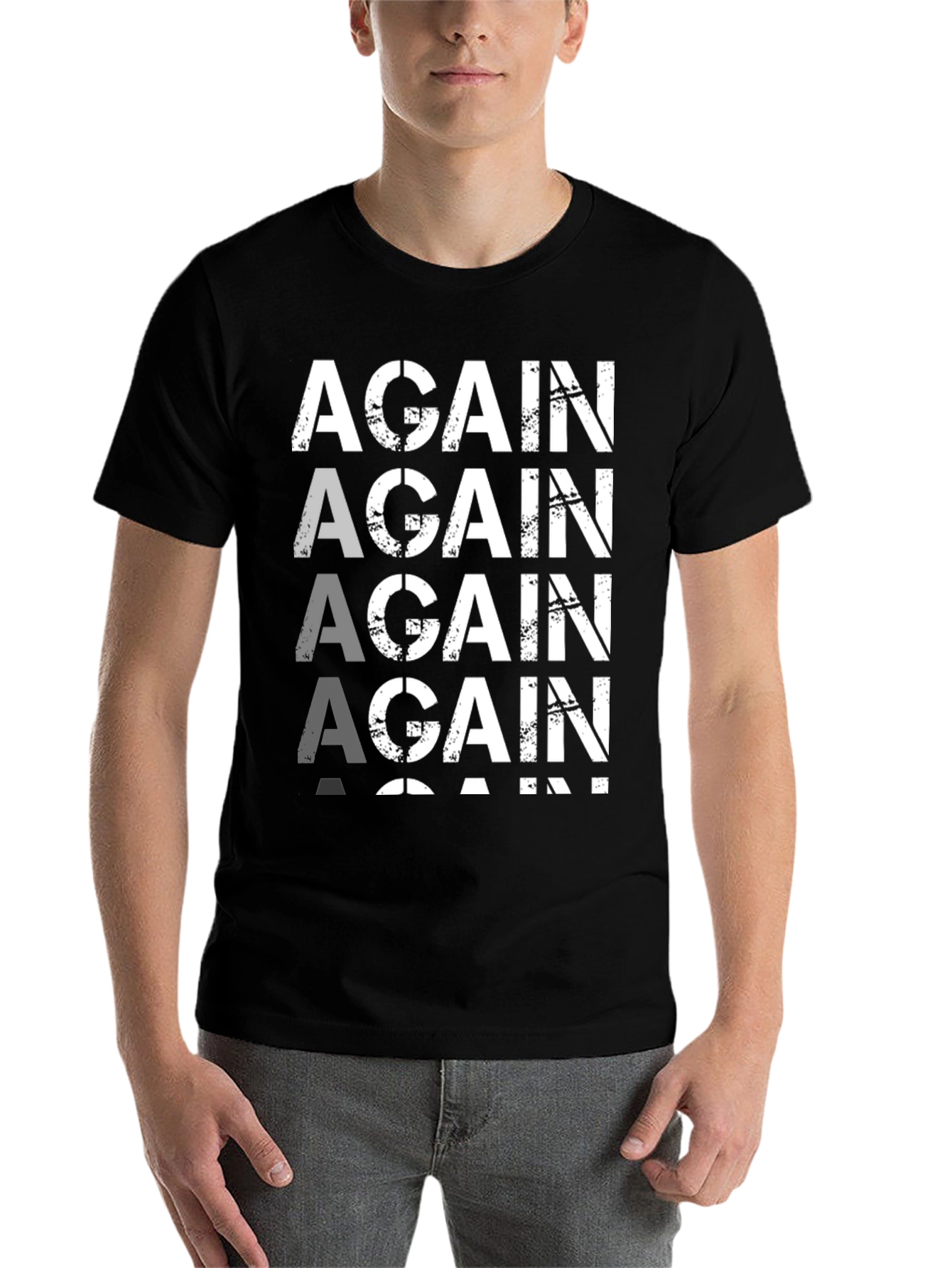 Black Again Graphic Tee - Black Cotton T-Shirt view 7