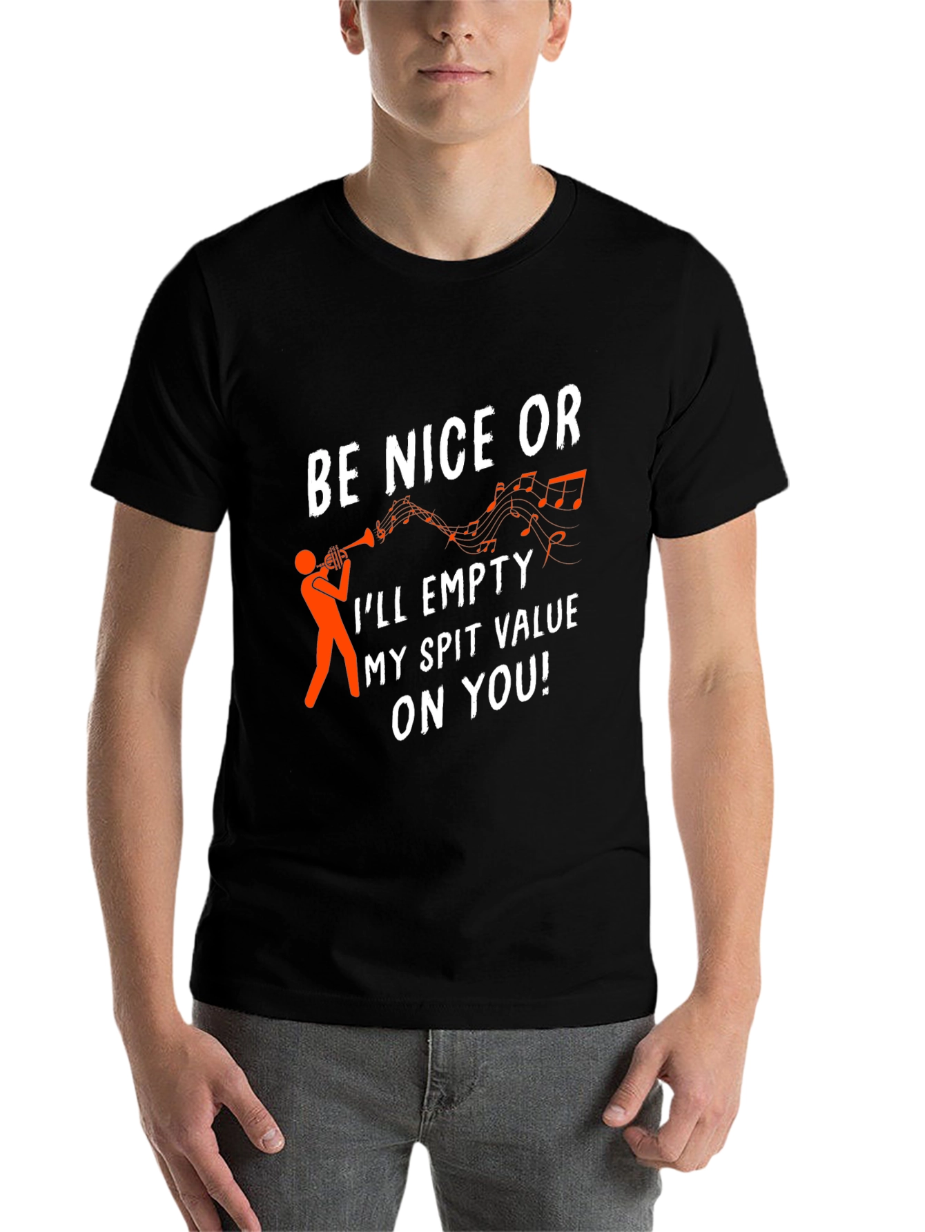 Black Be Nice Trumpet T-Shirt view 7