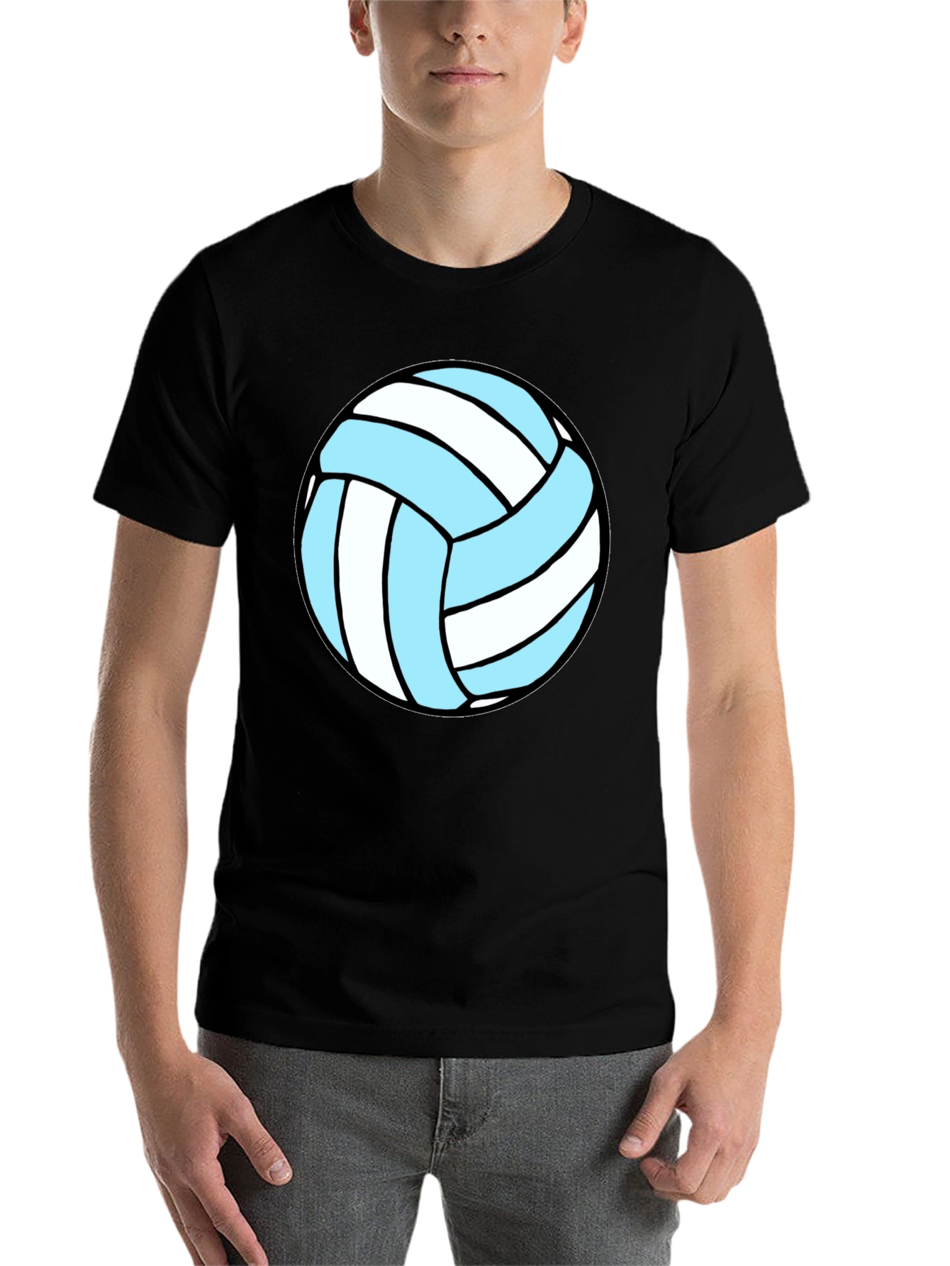Black Volleyball Graphic Tee - Black Cotton Blend view 7