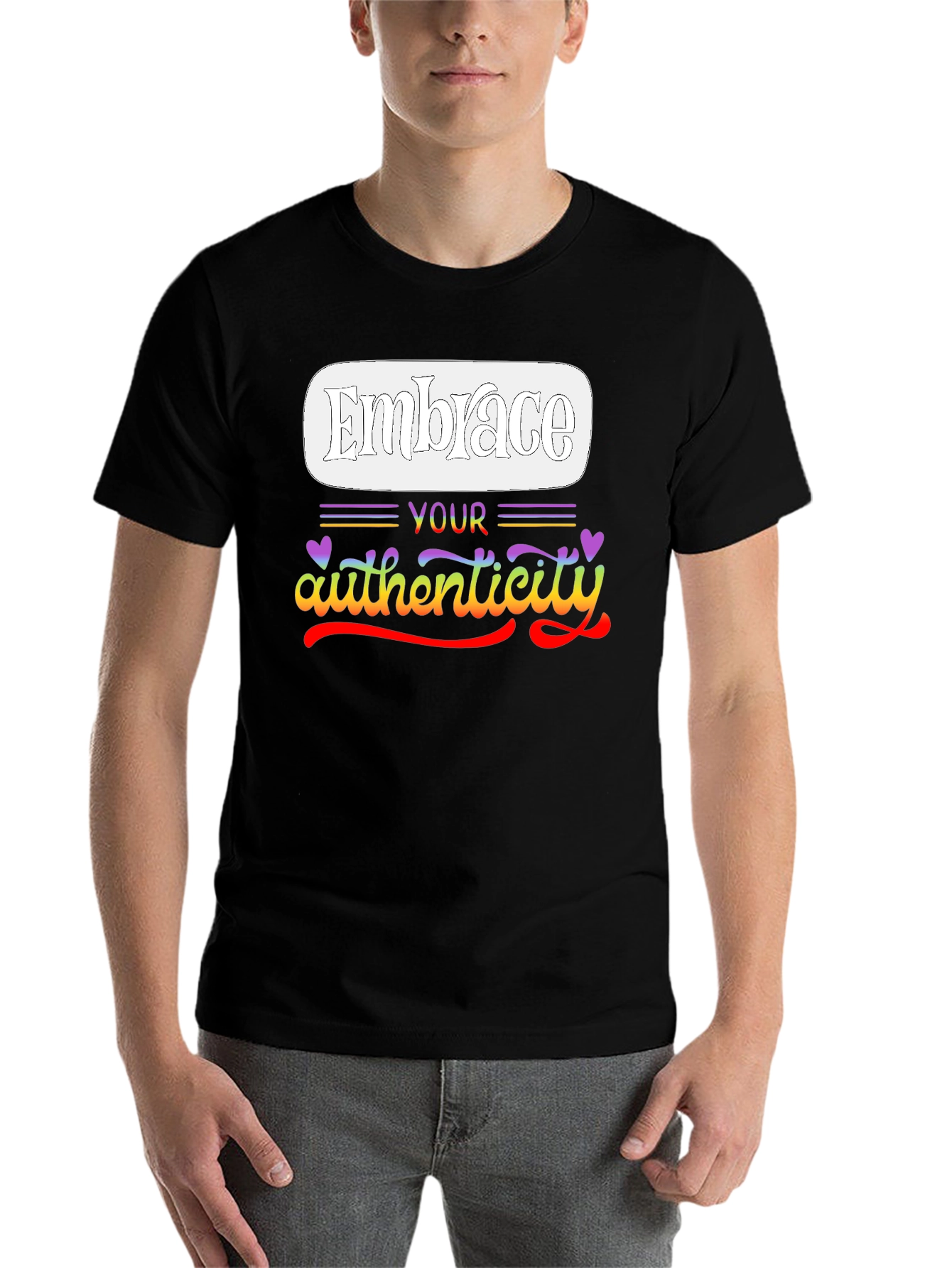 Black Embrace Your Authenticity Graphic Tee view 7