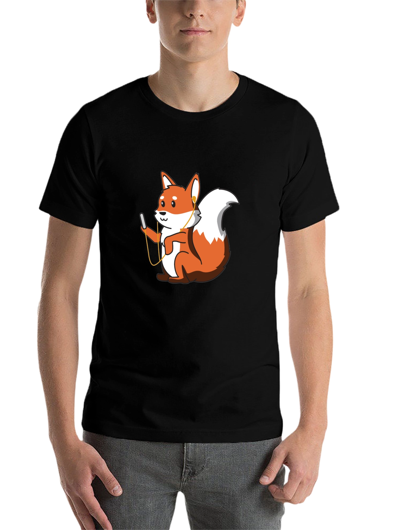 Black Fox Music Lover Graphic T-Shirt view 7