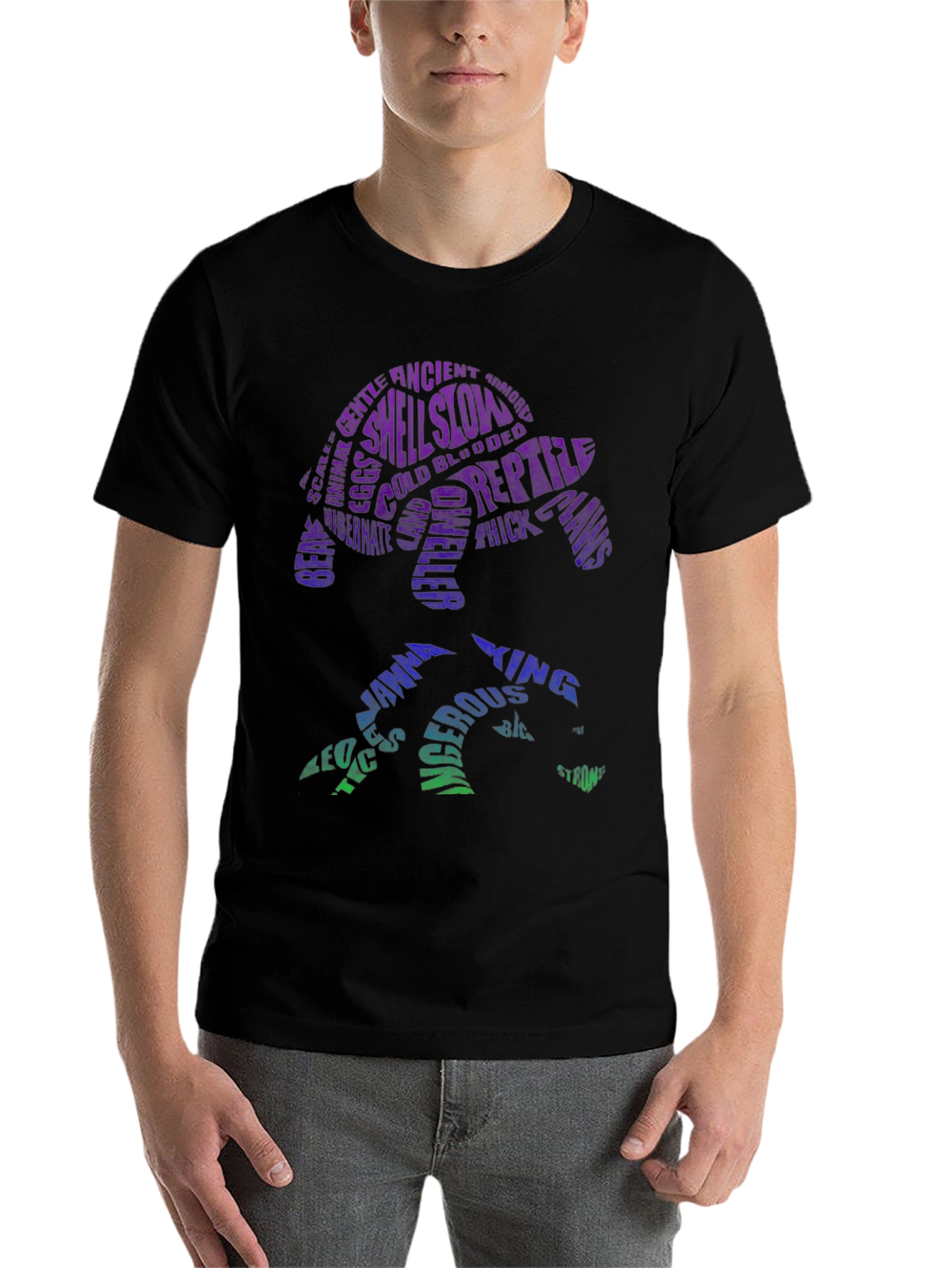 Black Turtle Word Art T-Shirt view 7